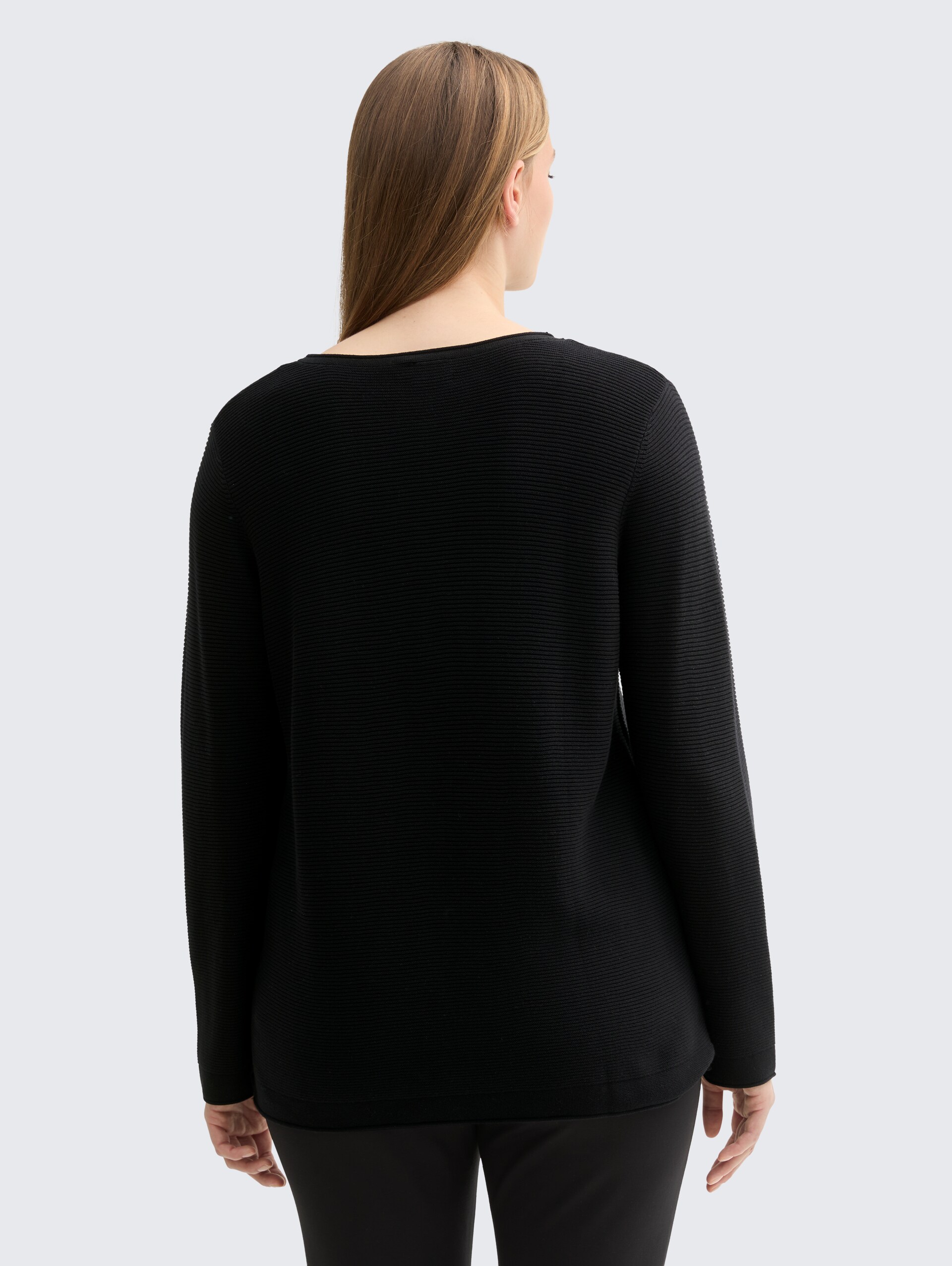 Plus Size - Strickpullover aus Bio-Baumwolle - deep black