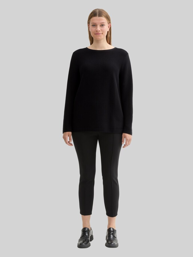 Plus Size - Strickpullover aus Bio-Baumwolle von Women Plus Size, deep black