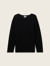 Plus Size - Strickpullover aus Bio-Baumwolle - deep black