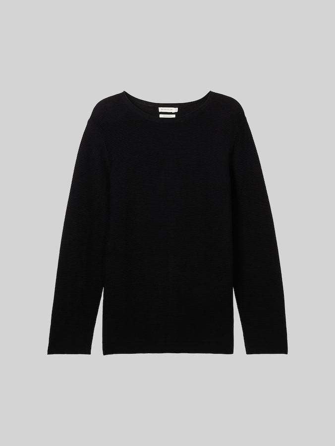 Plus Size - Knitted jumper made from organic cotton by Women Plus Size, deep black