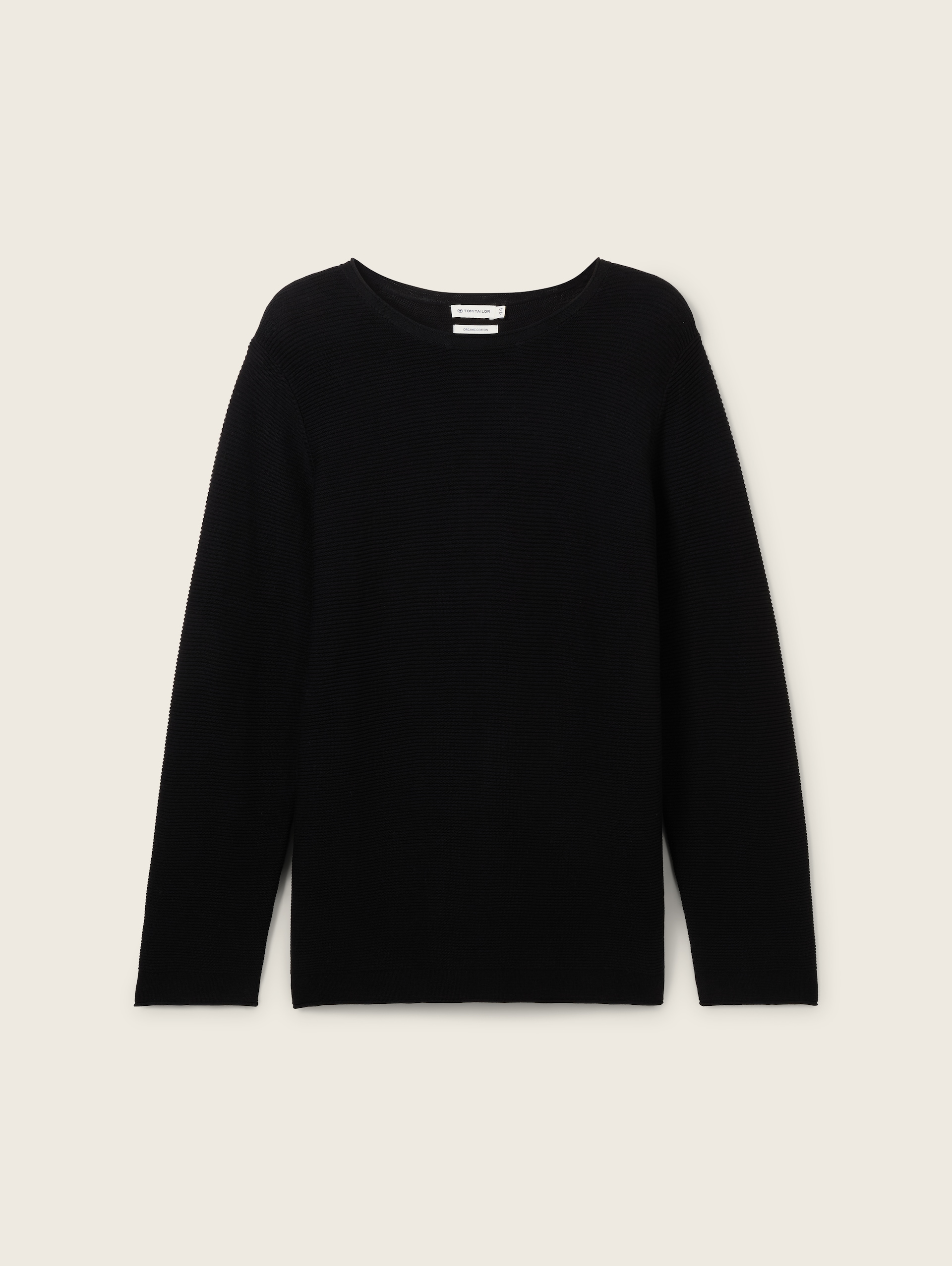 Plus Size - Strickpullover aus Bio-Baumwolle - deep black