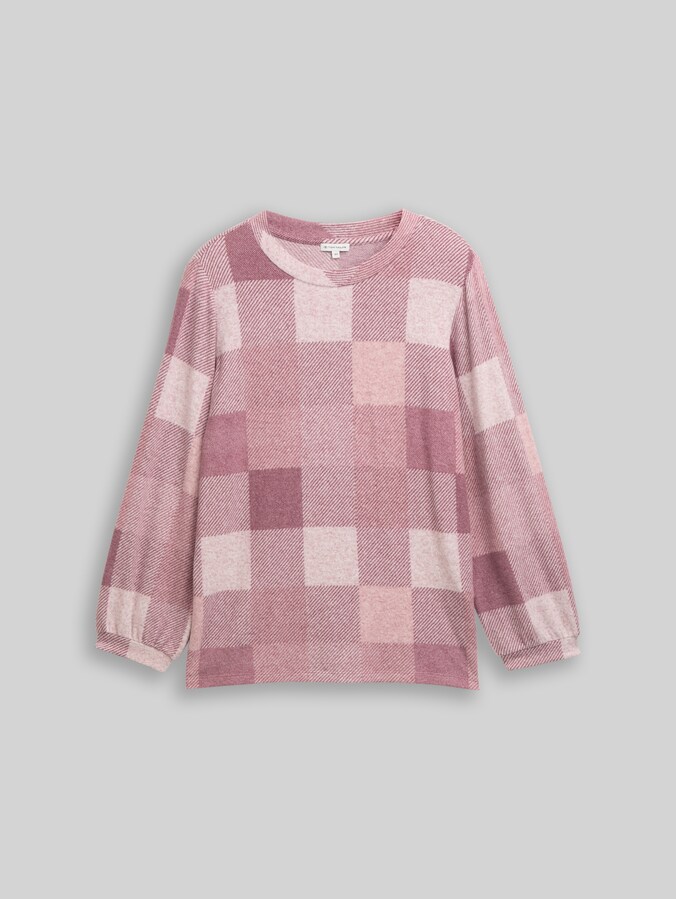 Plus Size - Langarmshirt mit Muster von Women Plus Size, berry cosy check