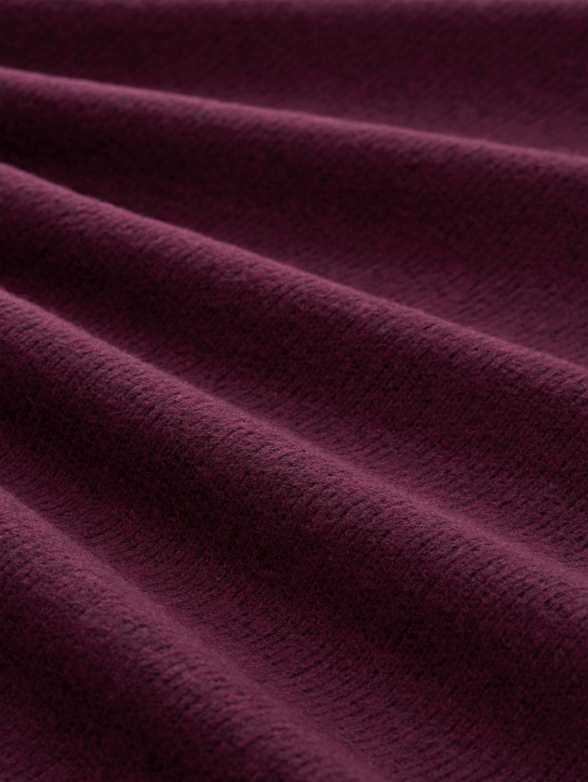 Plus Size - Soft-Touch Sweatshirt mit Knopfdetails - Dark Red Mélange - Material-Ansicht