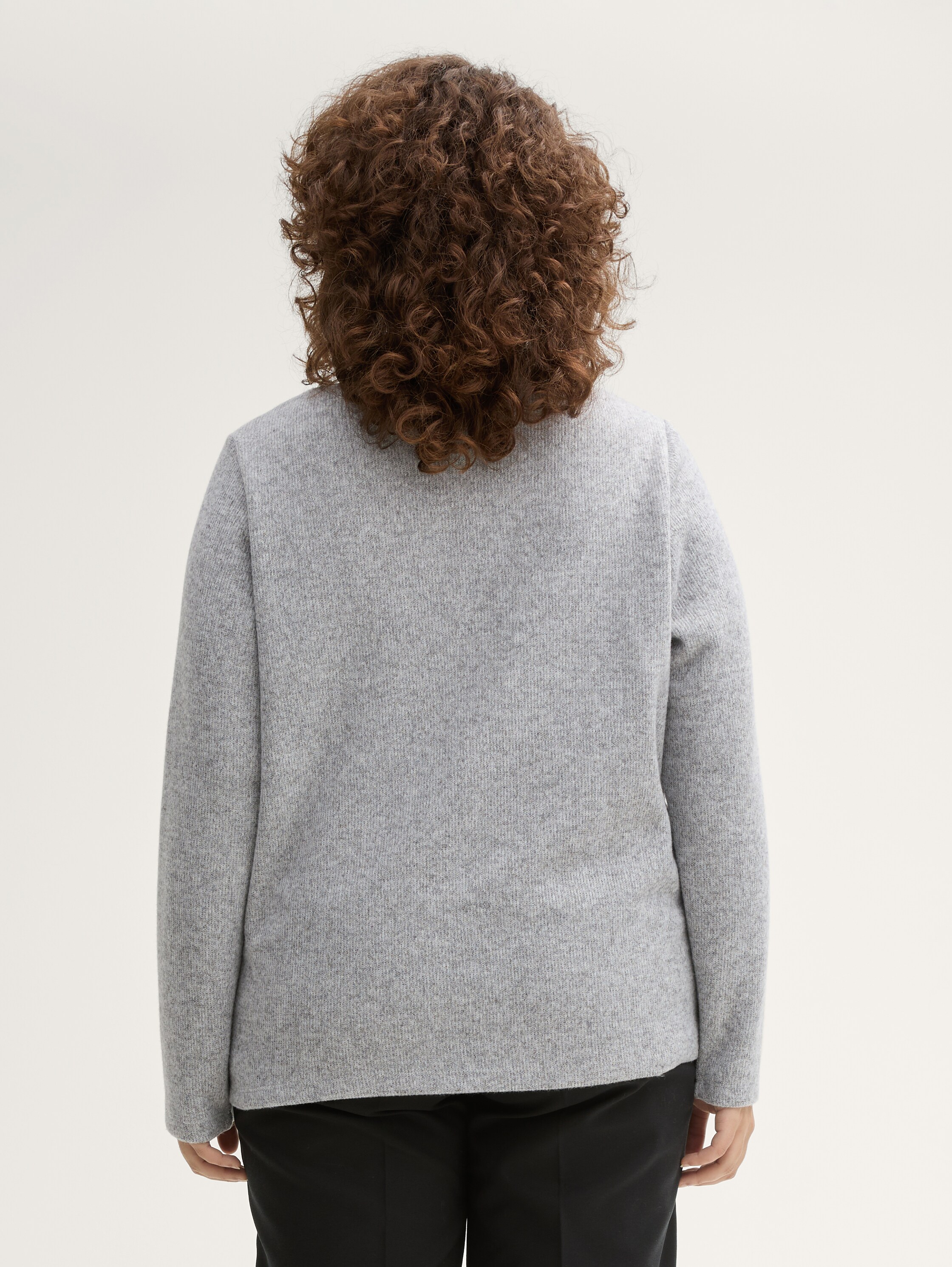 Plus Size - Sweatshirt met knoopdetails - medium_silver_grey_melange - 