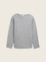Plus Size - Soft-Touch Sweatshirt mit Knopfdetails - medium silver grey melange - Vorder-Produkt-Ansicht