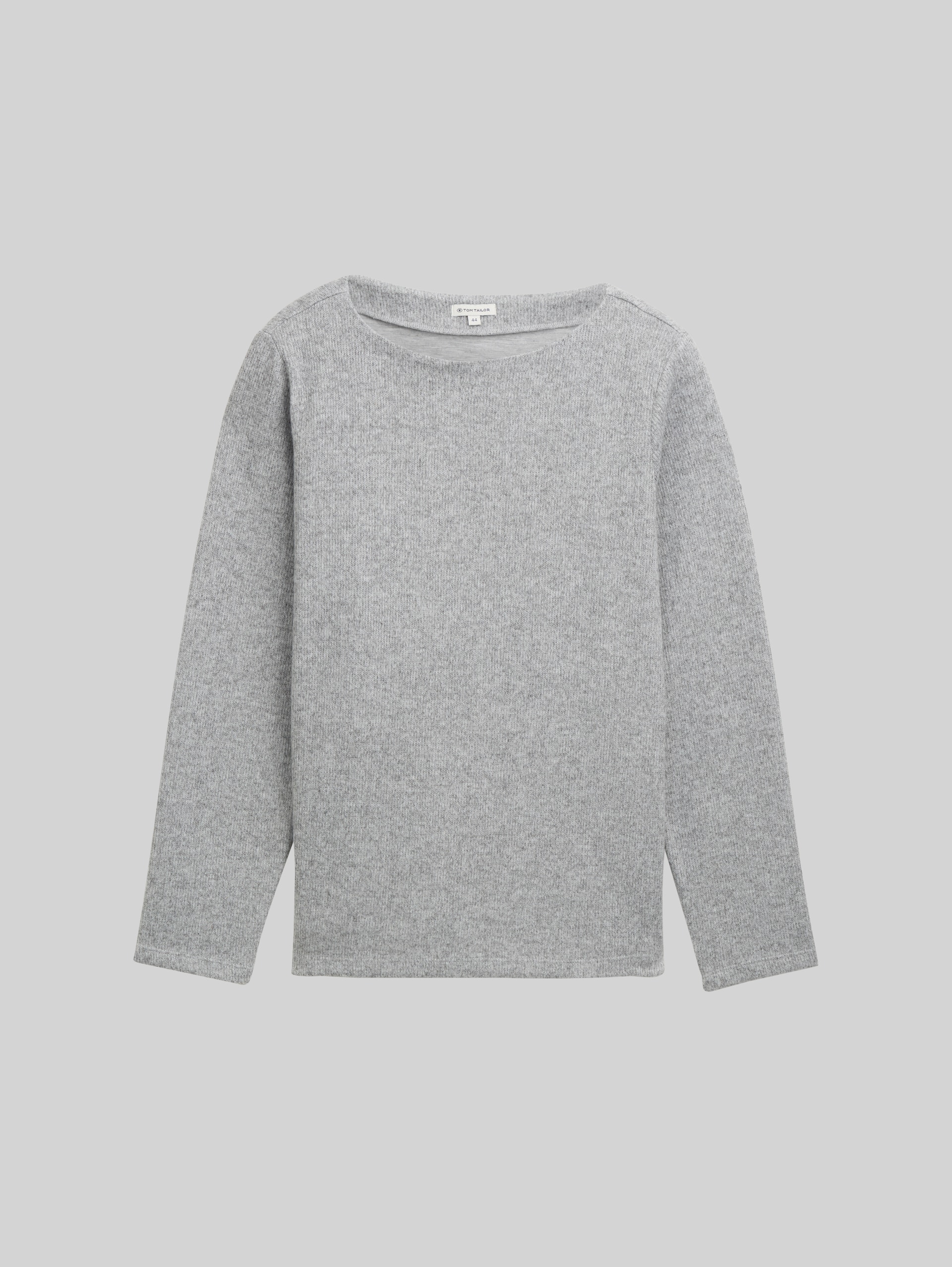 Plus Size - Soft-Touch Sweatshirt mit Knopfdetails - medium silver grey melange - Vorder-Produkt-Ansicht