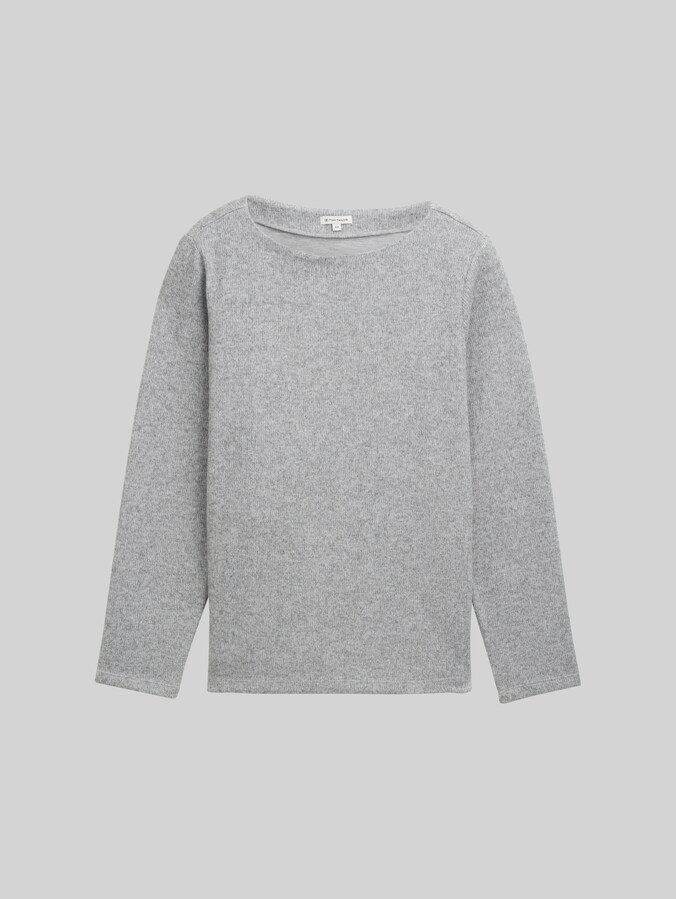 Plus Size - Soft-Touch Sweatshirt mit Knopfdetails von Women Plus Size, medium silver grey melange