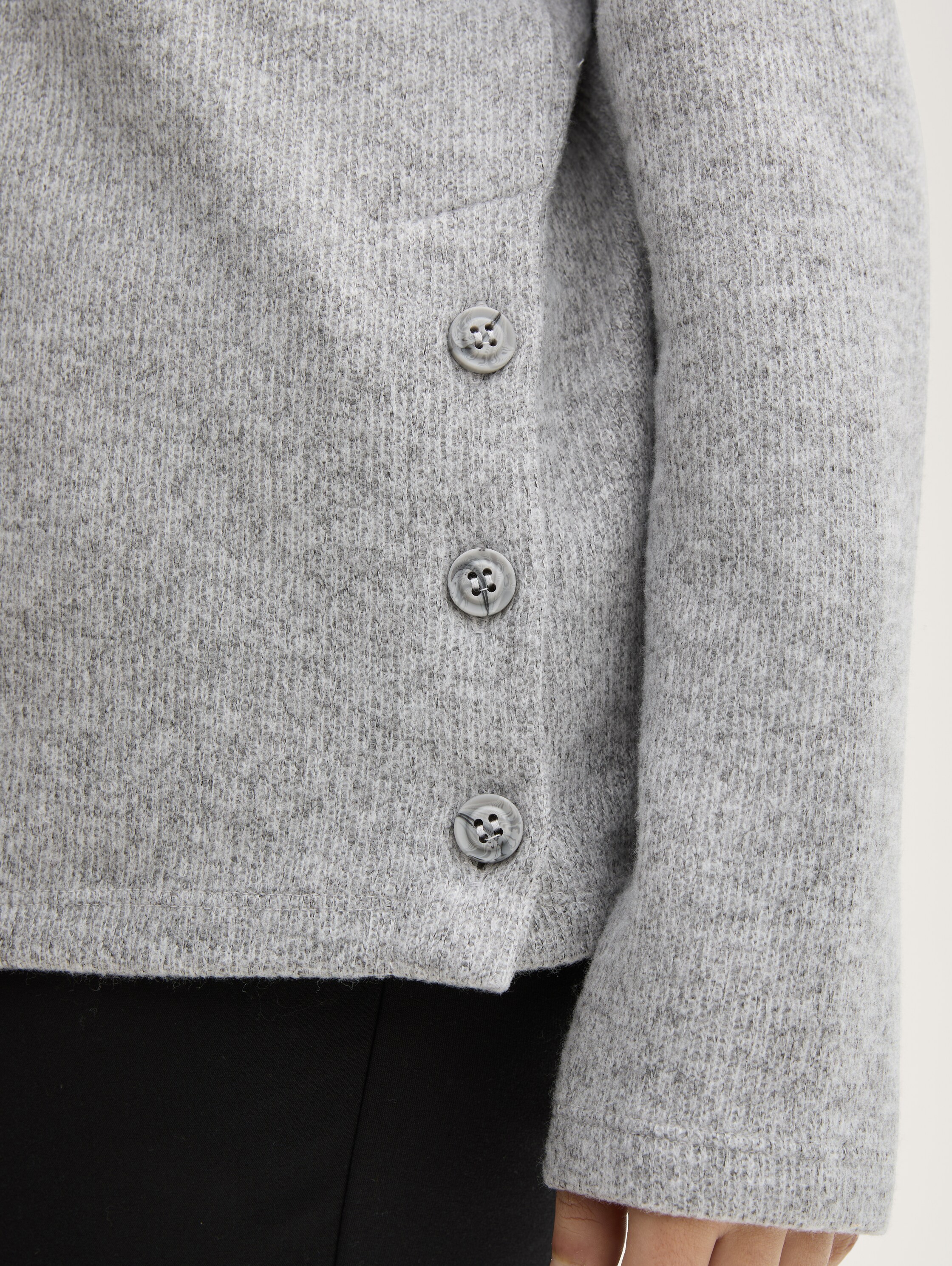 Plus Size - Sweatshirt met knoopdetails - medium_silver_grey_melange - 