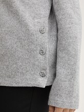 Plus Size - Soft-Touch Sweatshirt mit Knopfdetails - medium silver grey melange - Detail-Model-Ansicht