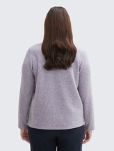 Plus Size - Soft-Touch Sweatshirt mit Knopfdetails - soft lavender melange - Auschnitt Model-Rückansicht