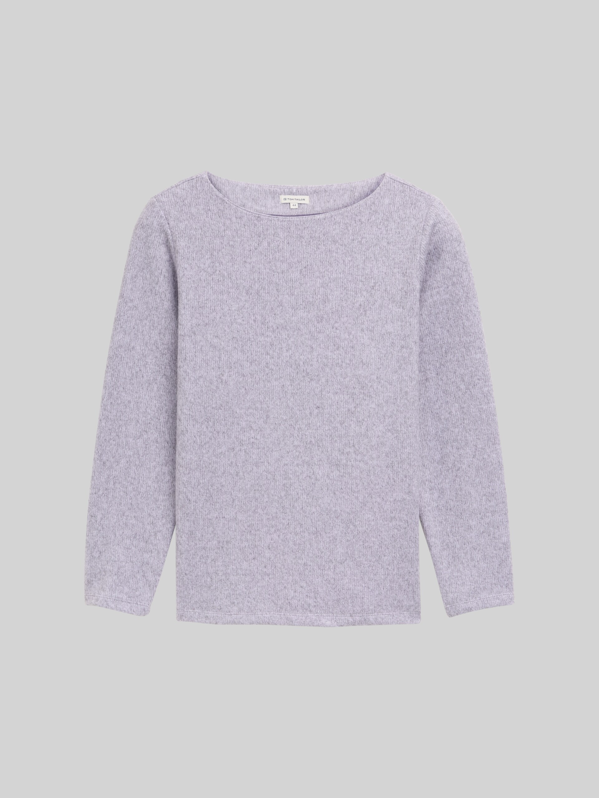 Plus Size - Soft-touch sweatshirt with button details - soft lavender melange - Front product view