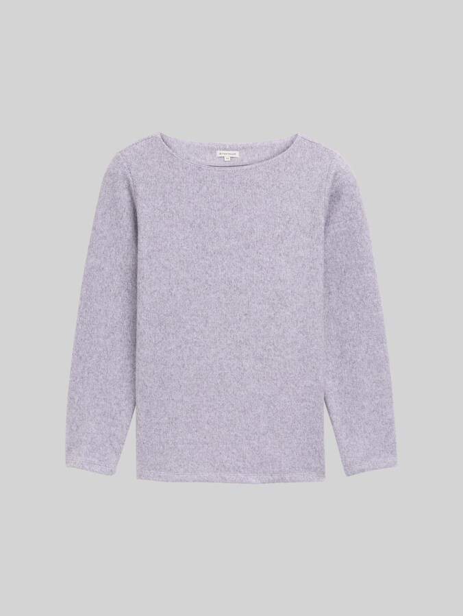 Plus Size - Zacht aanvoelend sweatshirt met knoopdetails door Women Plus Size, soft lavender melange