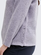 Plus Size - Soft-Touch Sweatshirt mit Knopfdetails - soft lavender melange - Detail-Model-Ansicht