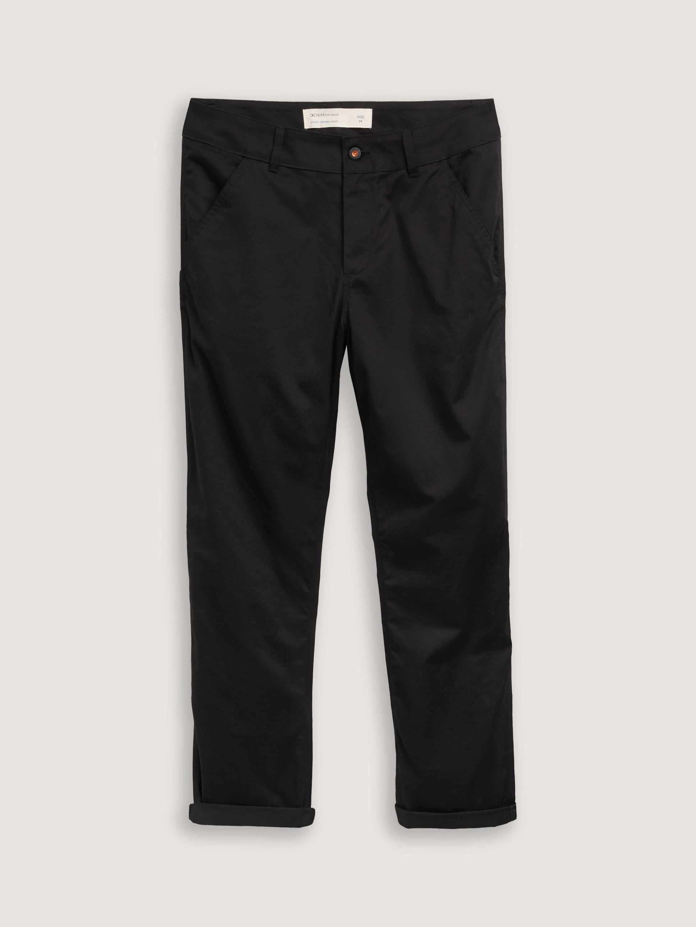 Loose-fit tapered trousers - black -