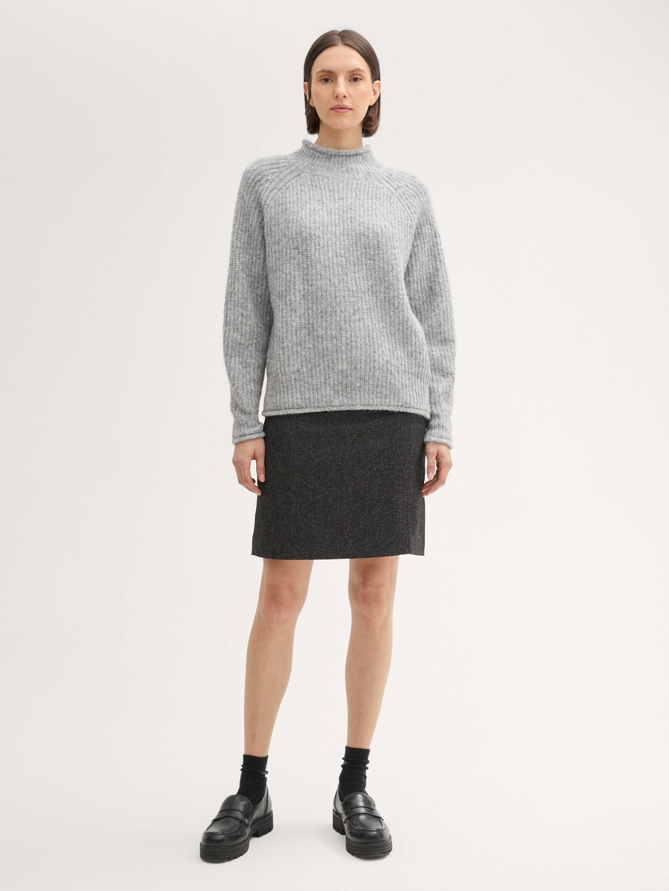 High Waist Rock mit Struktur - 1