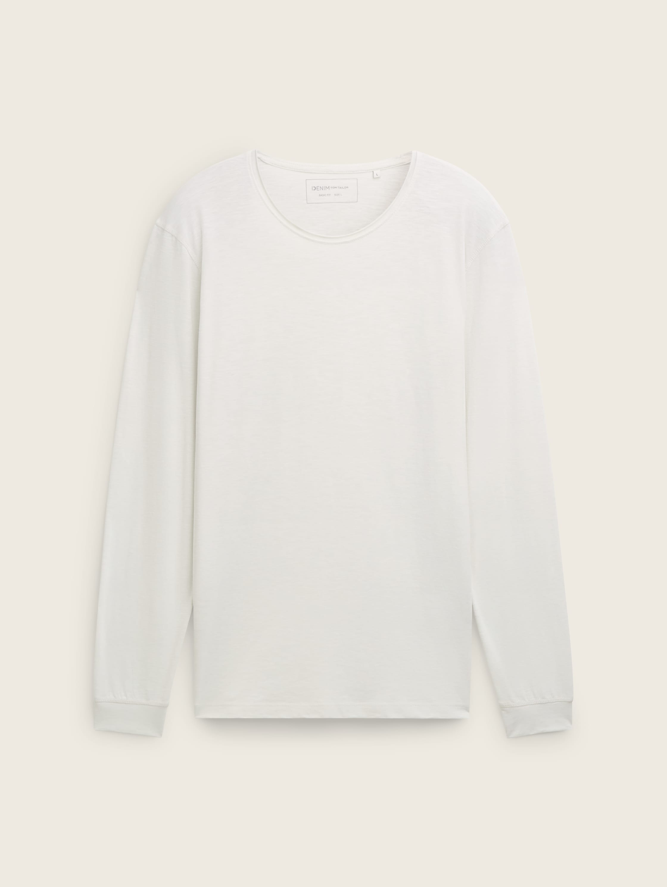 Basic Langarmshirt - white_light_grey - Vorder-Produkt-Ansicht