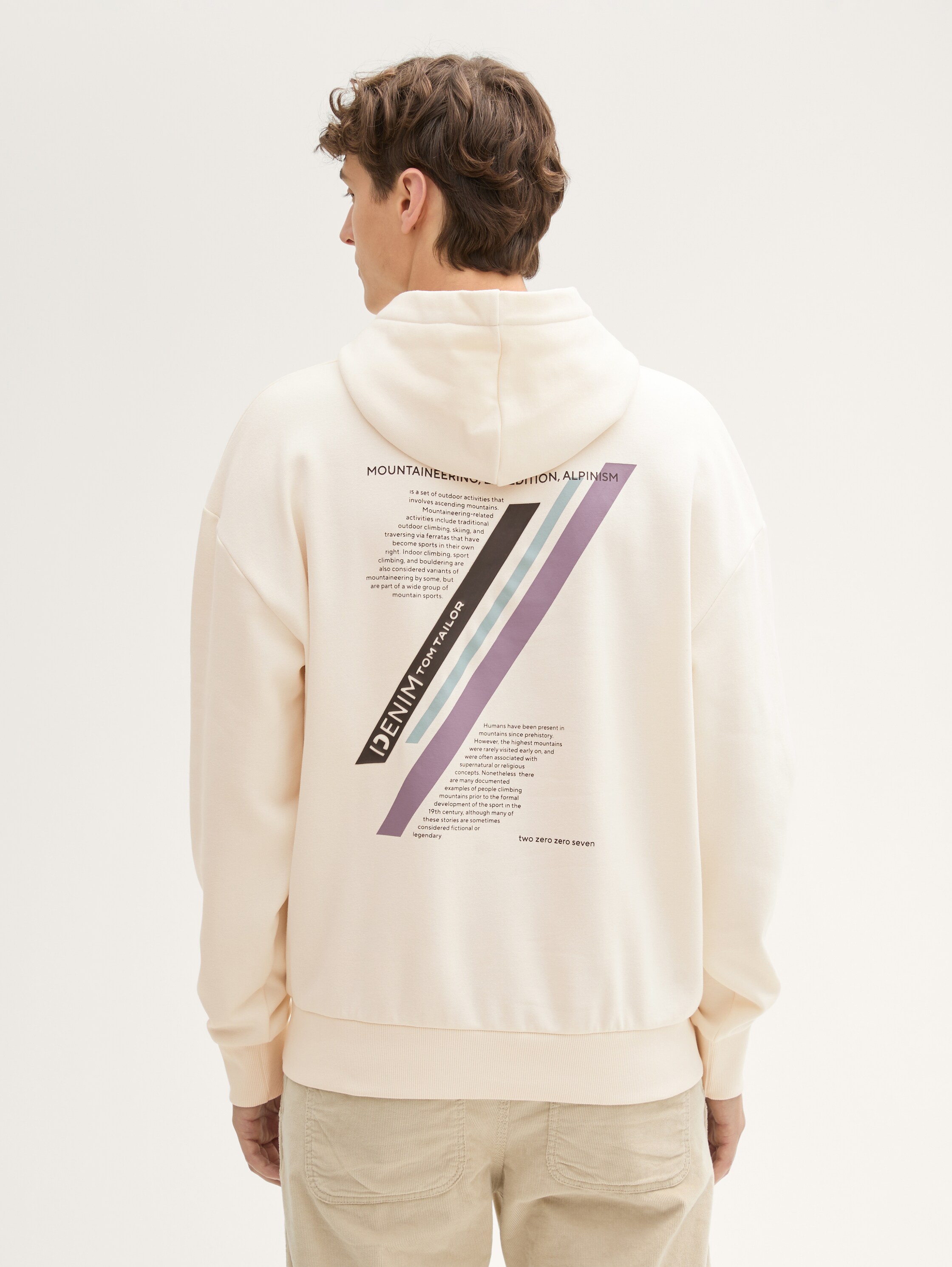 Relaxed Fit Hoodie Sweatshirt mit Rückenprint - wool_white - 