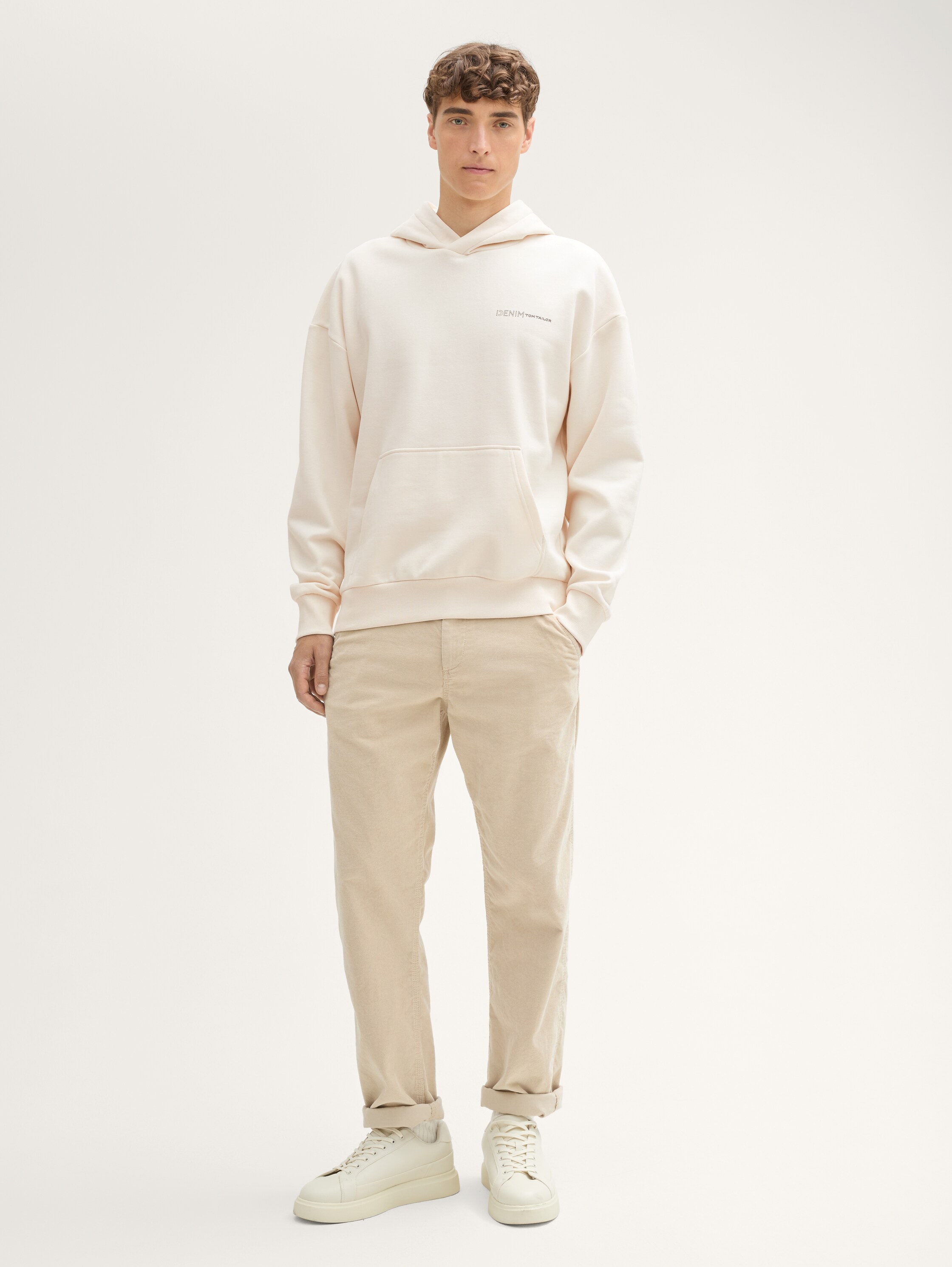 Relaxed Fit Hoodie Sweatshirt mit Rückenprint - wool_white - 