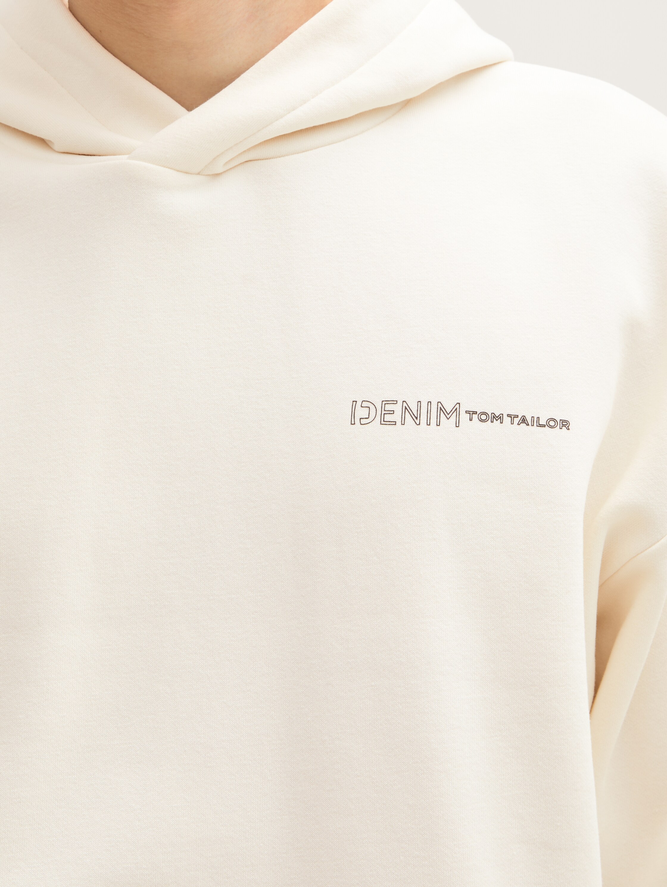 Relaxed Fit Hoodie Sweatshirt mit Rückenprint - wool_white - 