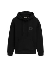 Ausgewählt, Relaxed Hoodie Sweatshirt mit Logo-Stickerei von Tom Tailor, schwarz