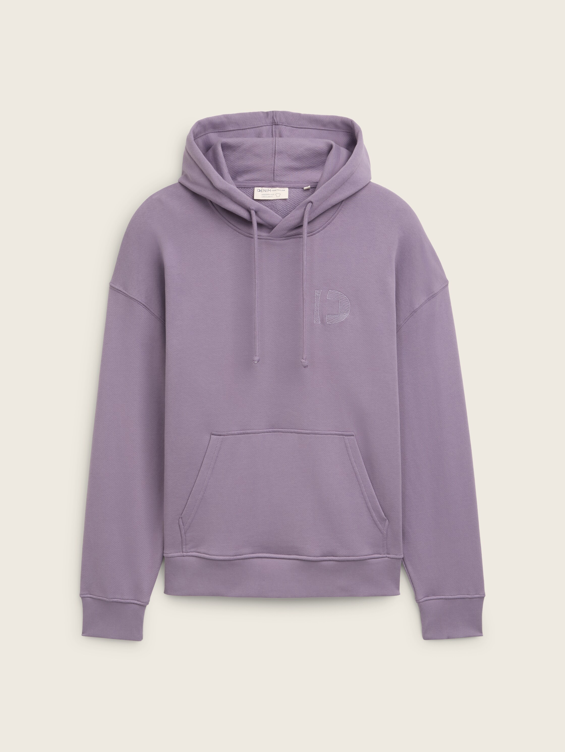 Relaxed Hoodie Sweatshirt mit Logo-Stickerei - foggy_purple - 