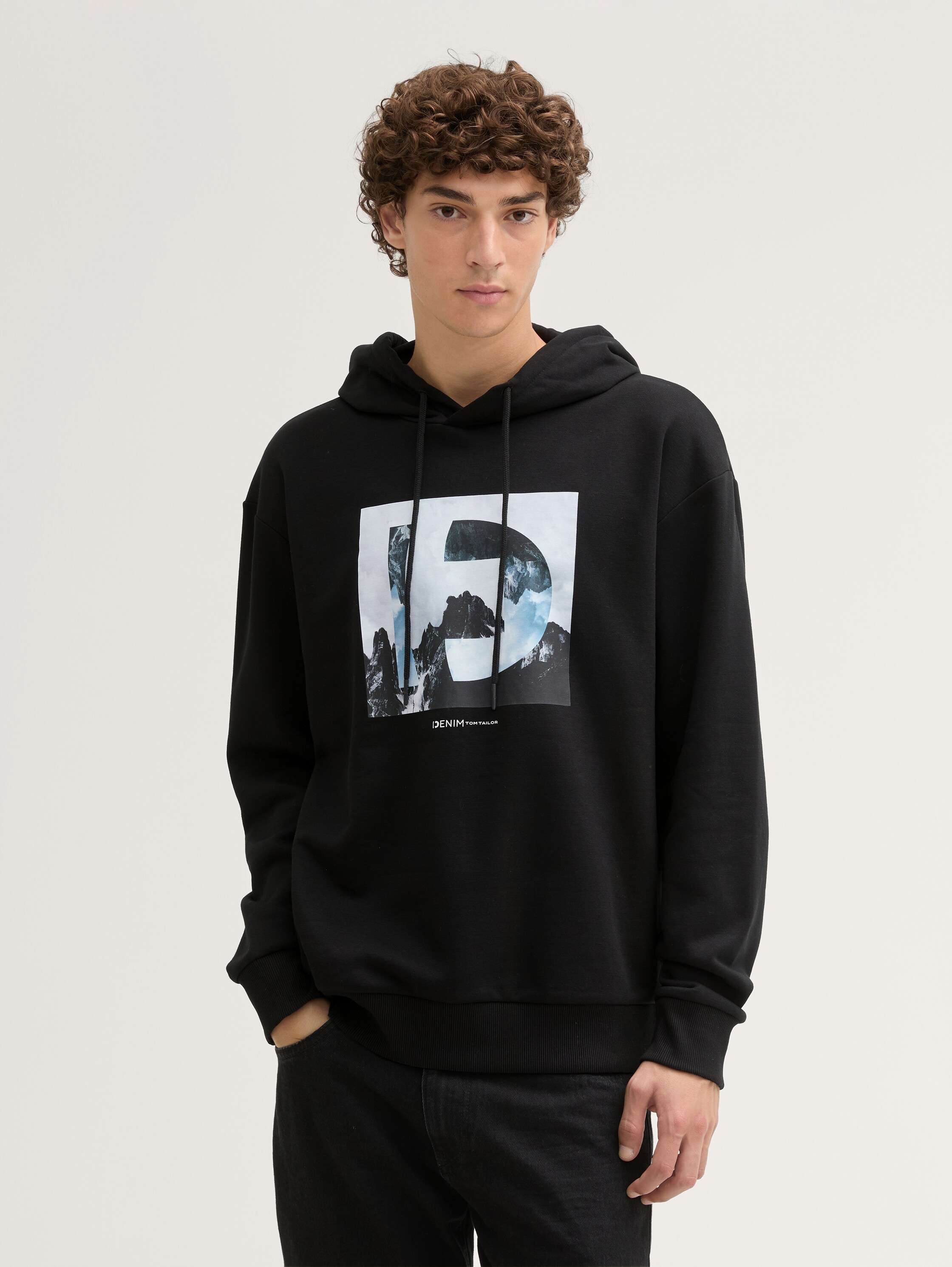 Hoodie Sweatshirt mit Fotoprint - black - 