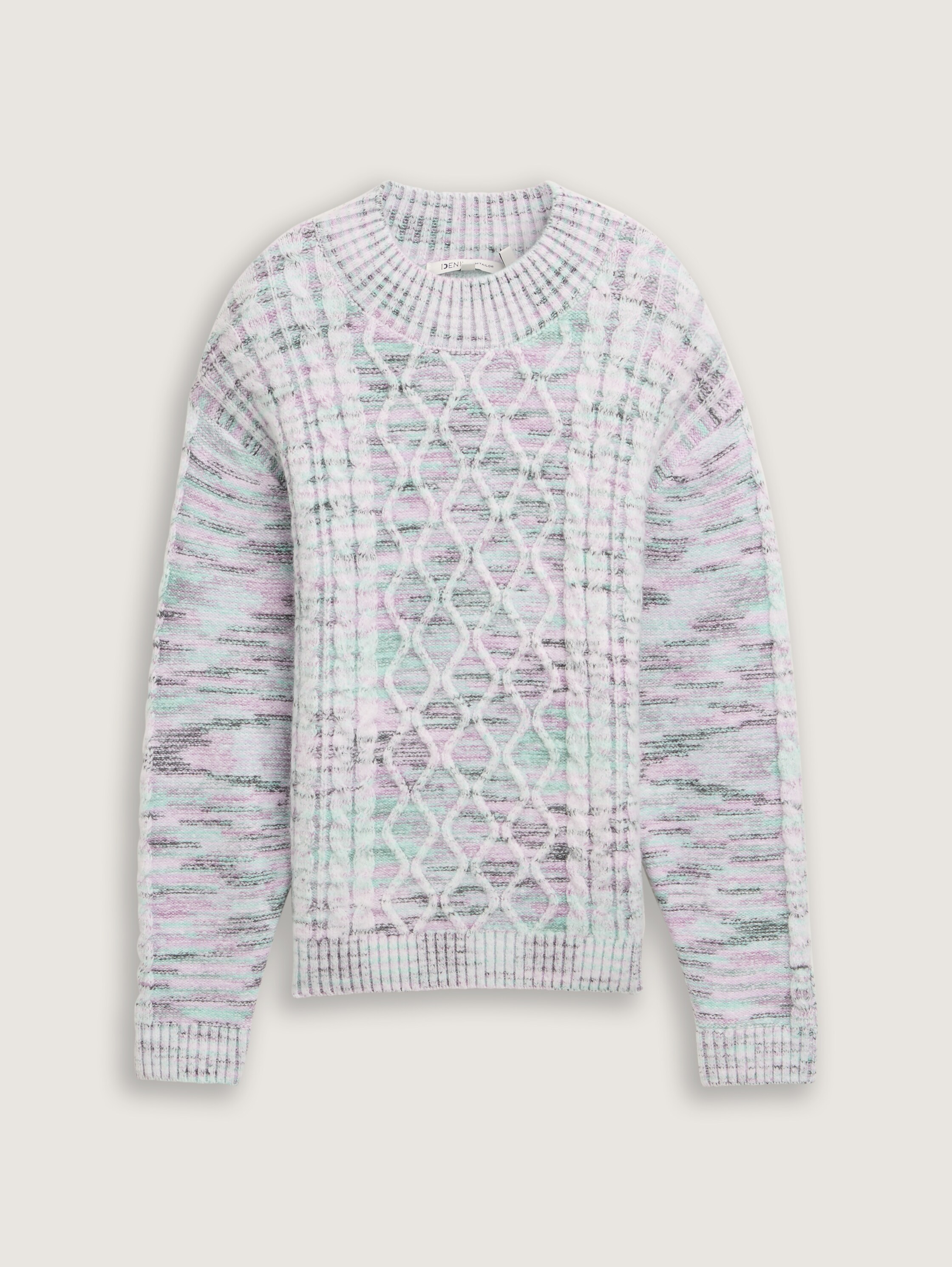 Pullover mit Zopfstrickmuster - space_dye_cable_mix - 
