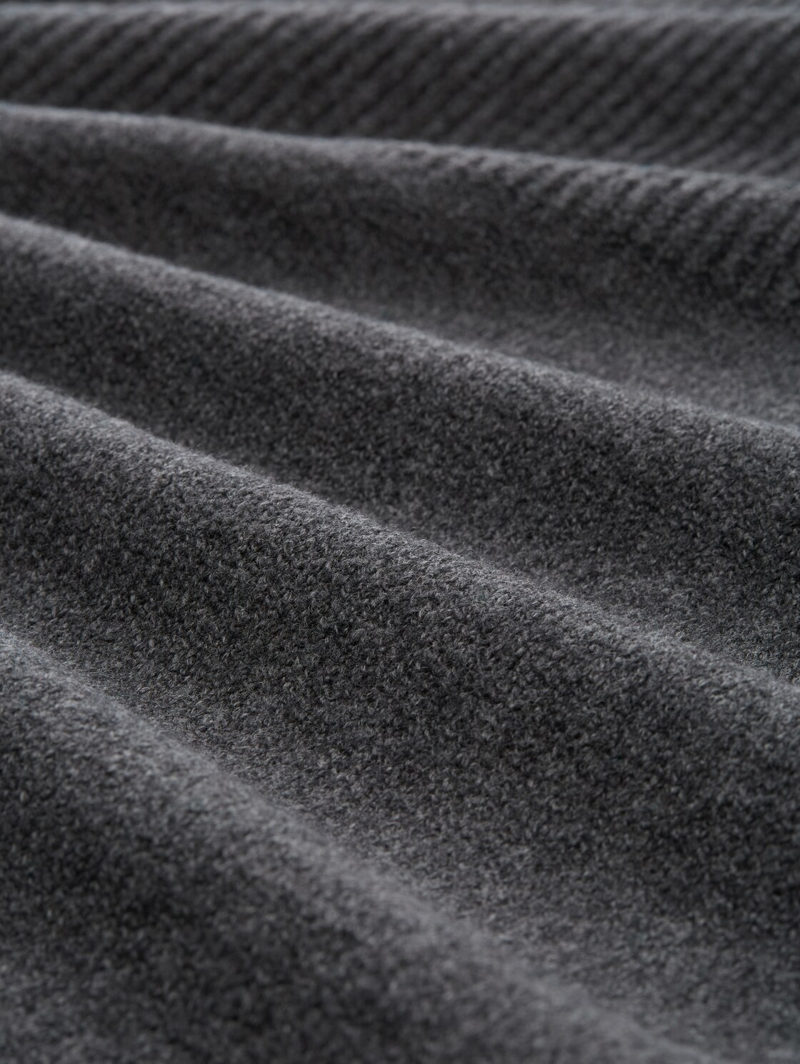 Gebreide jurk met opstaande kraag - Shale Grey Melange - Materiaalweergave