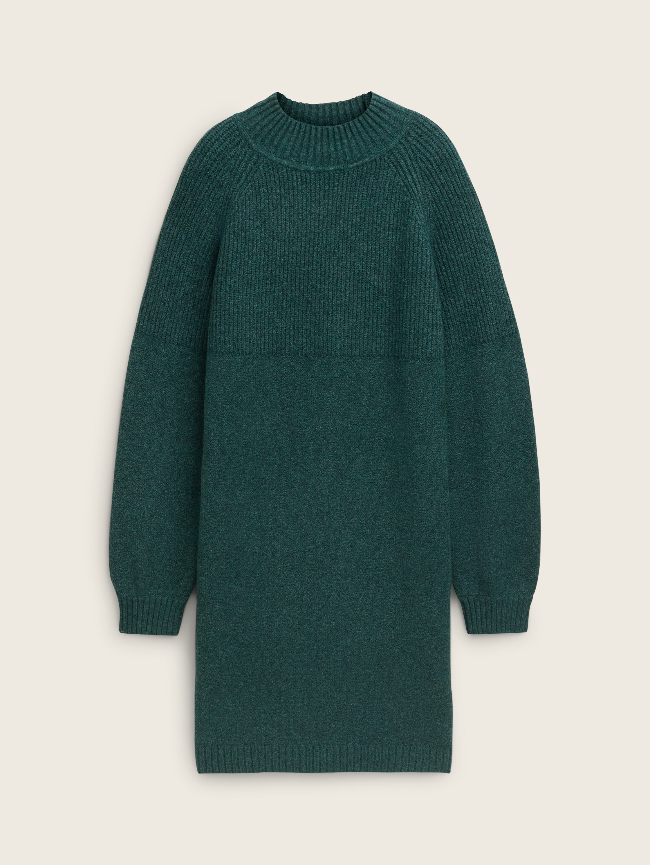 Strickkleid mit Stehkragen - midnight_forest_green_mlange - 