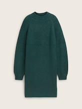 Robe en maille à col montant - Midnight Forest Green Mélange - Vue de face du produit