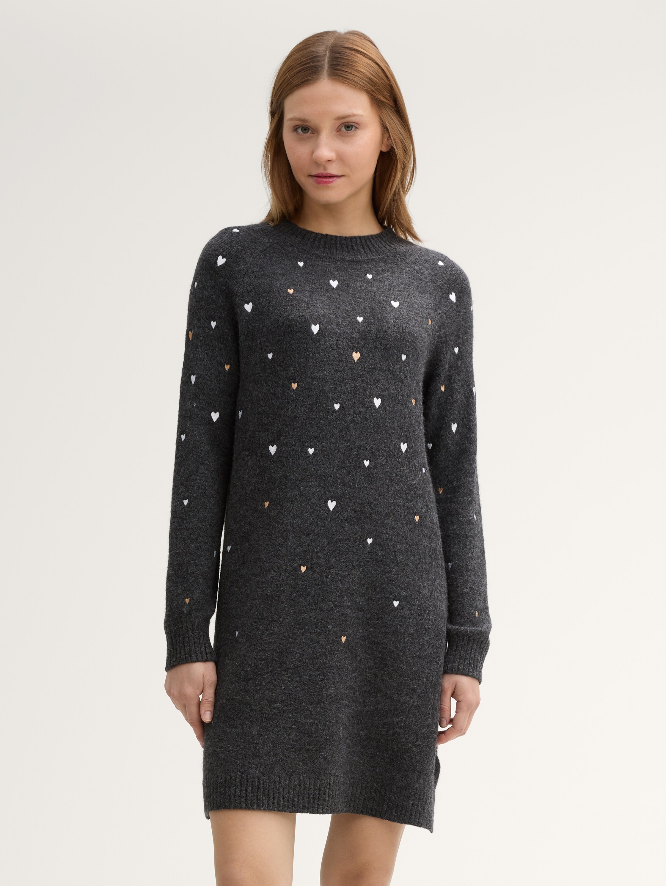 Strickkleid mit Herz-Stickerei - 2