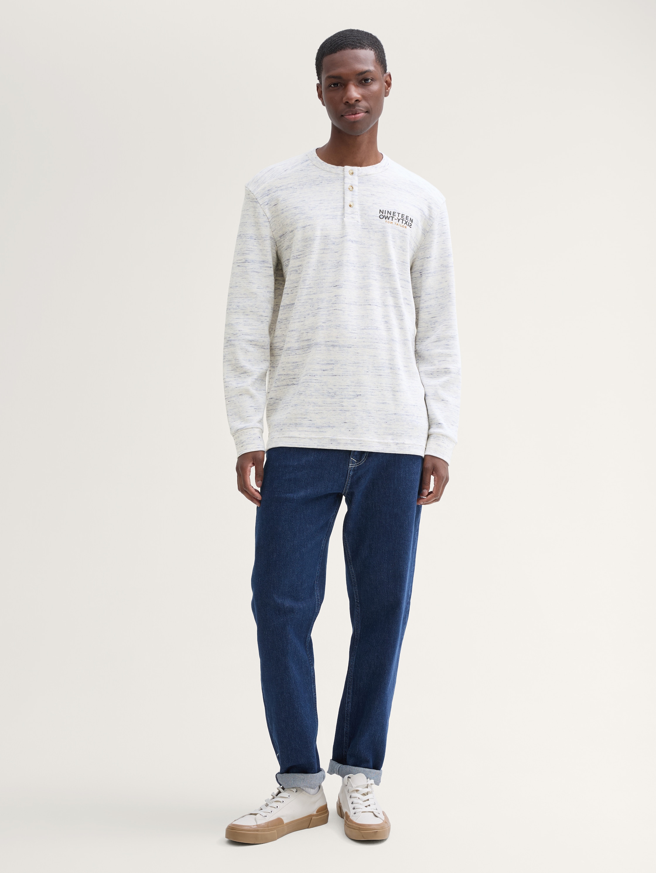 Henley-Shirt mit Waffelstruktur - 1