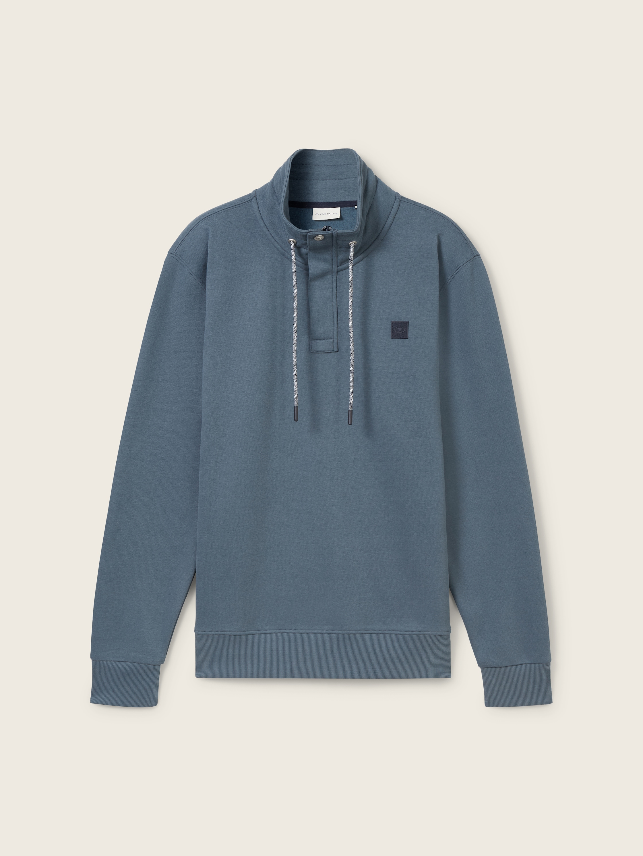 Troyer Sweatshirt mit Logo Badge - stormy_blue - 
