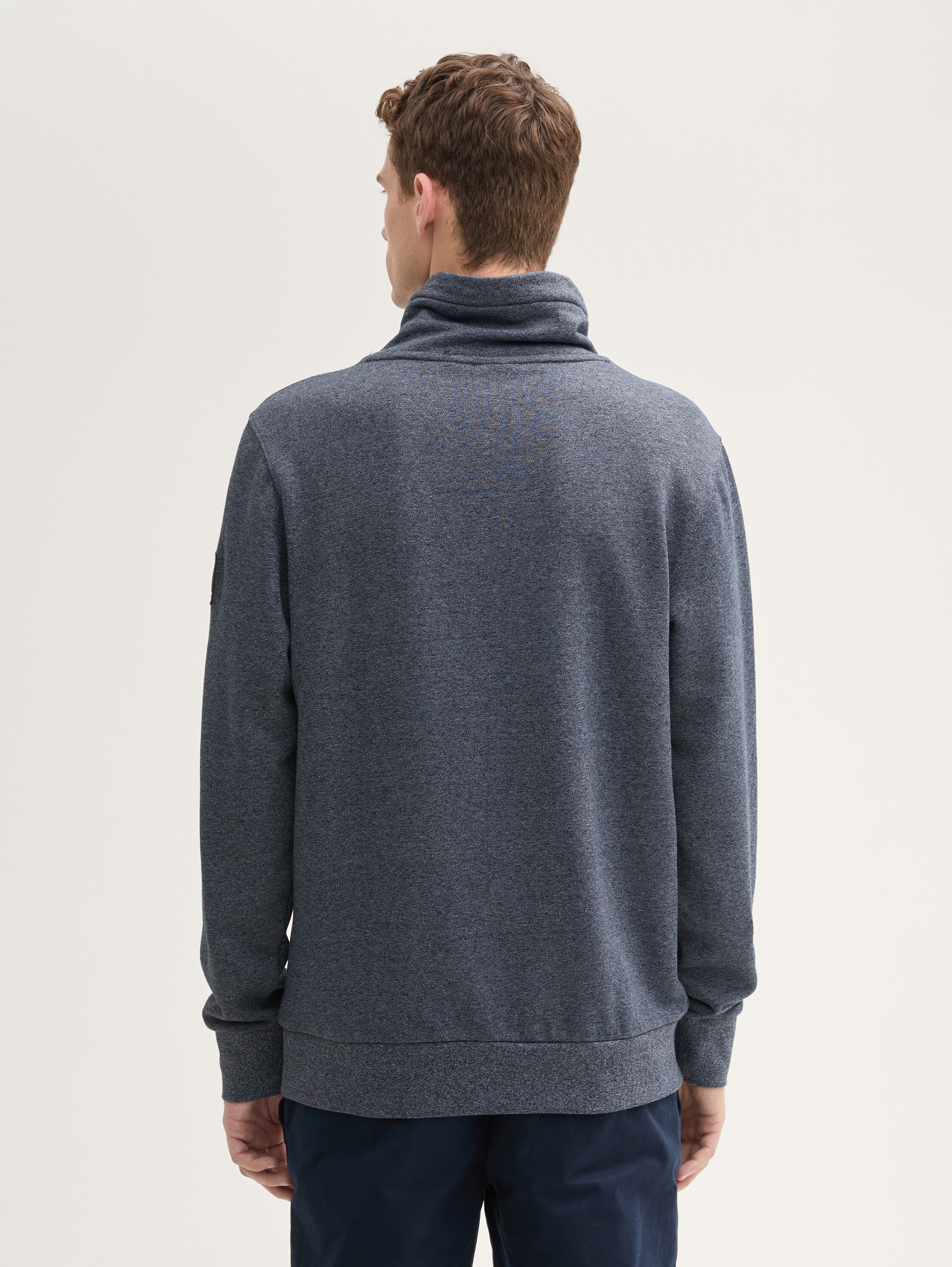 Sweatshirt mit Logo-Details - navy_grindle_structure - 