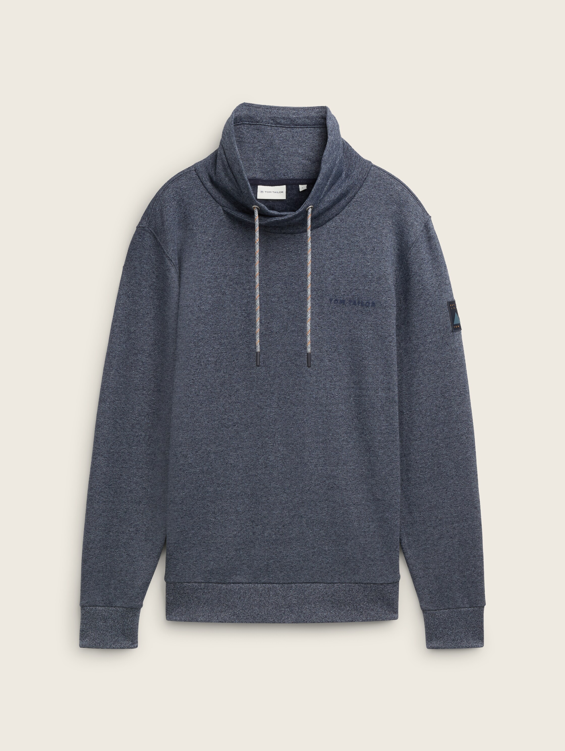 Sweatshirt mit Logo-Details - navy_grindle_structure - 