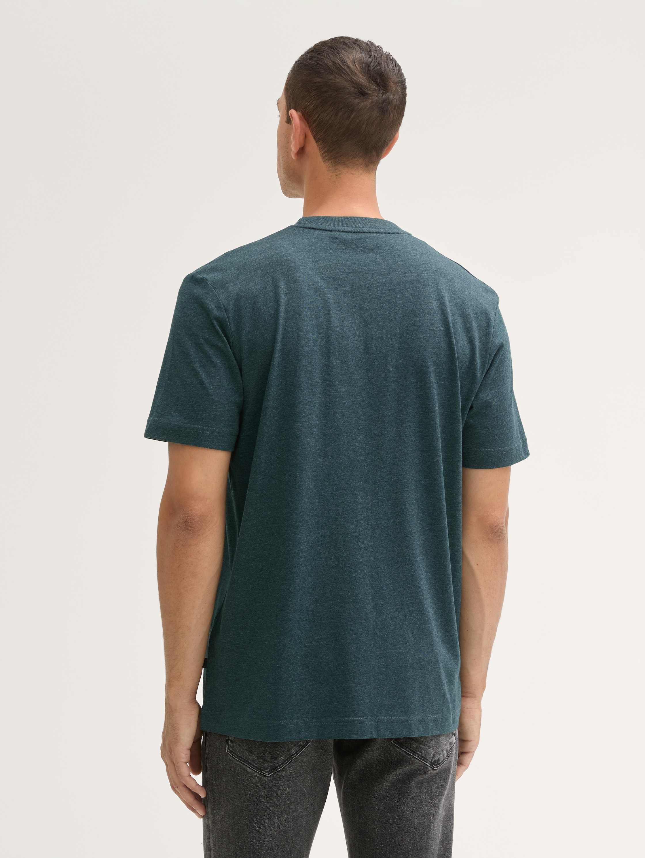Basic T-Shirt - deep_green_lake_melange - 