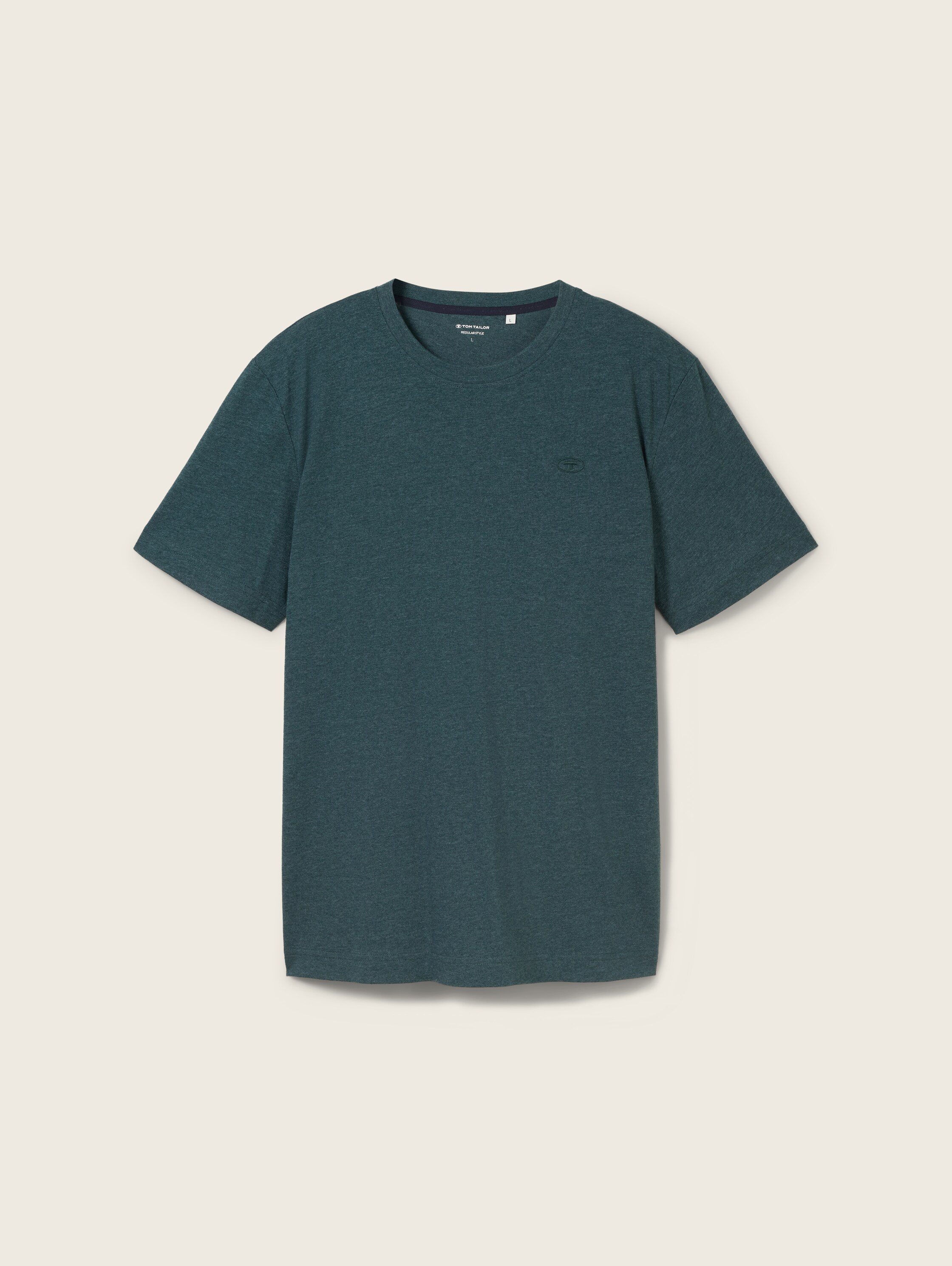 Basic T-Shirt - deep_green_lake_melange - 