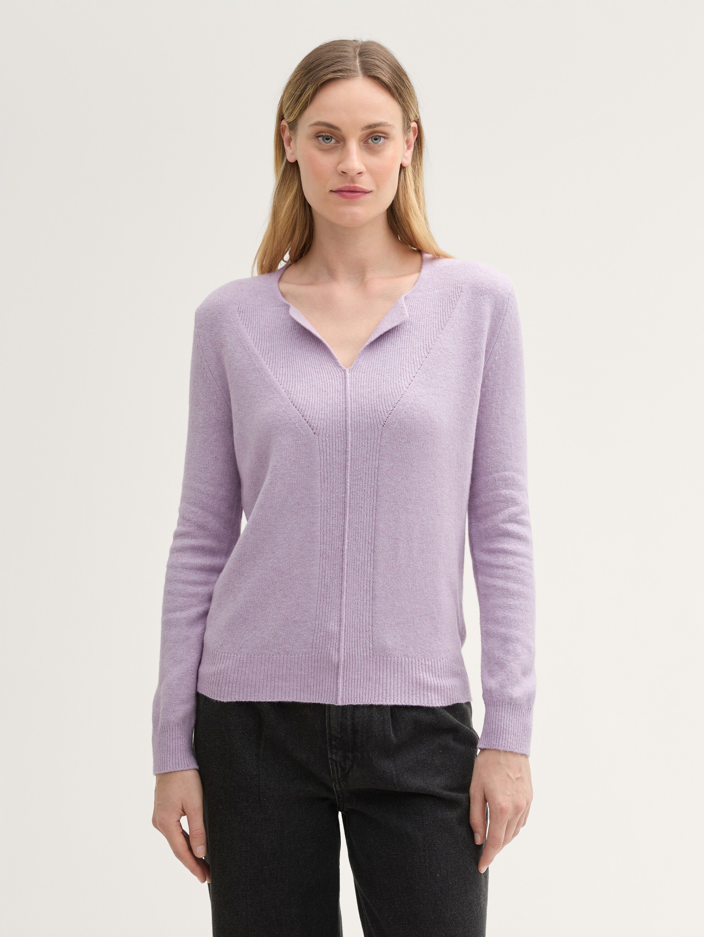 Strickpullover mit weichem Wollanteil - soft_lavender_melange - 