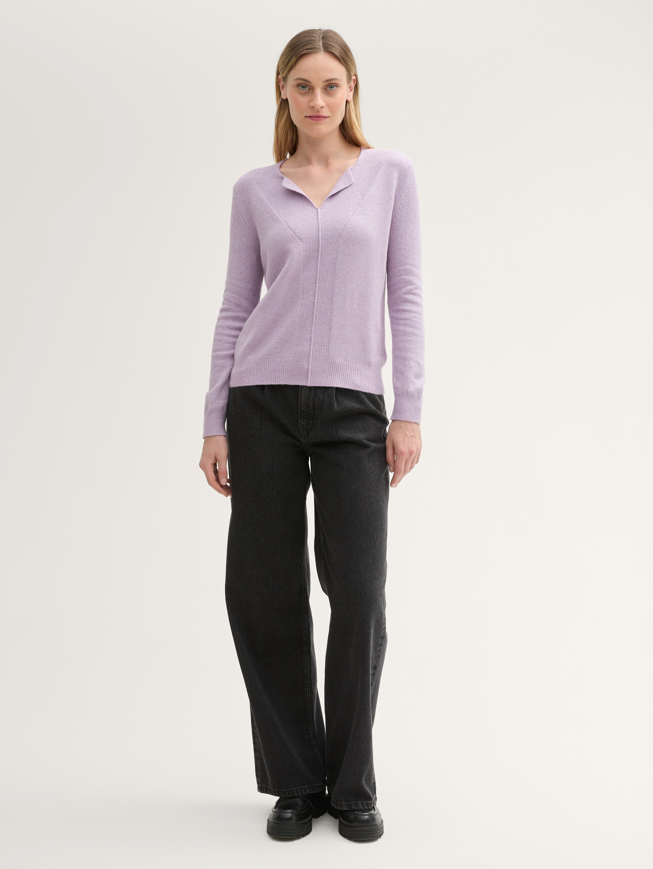 Strickpullover mit weichem Wollanteil - soft_lavender_melange - 