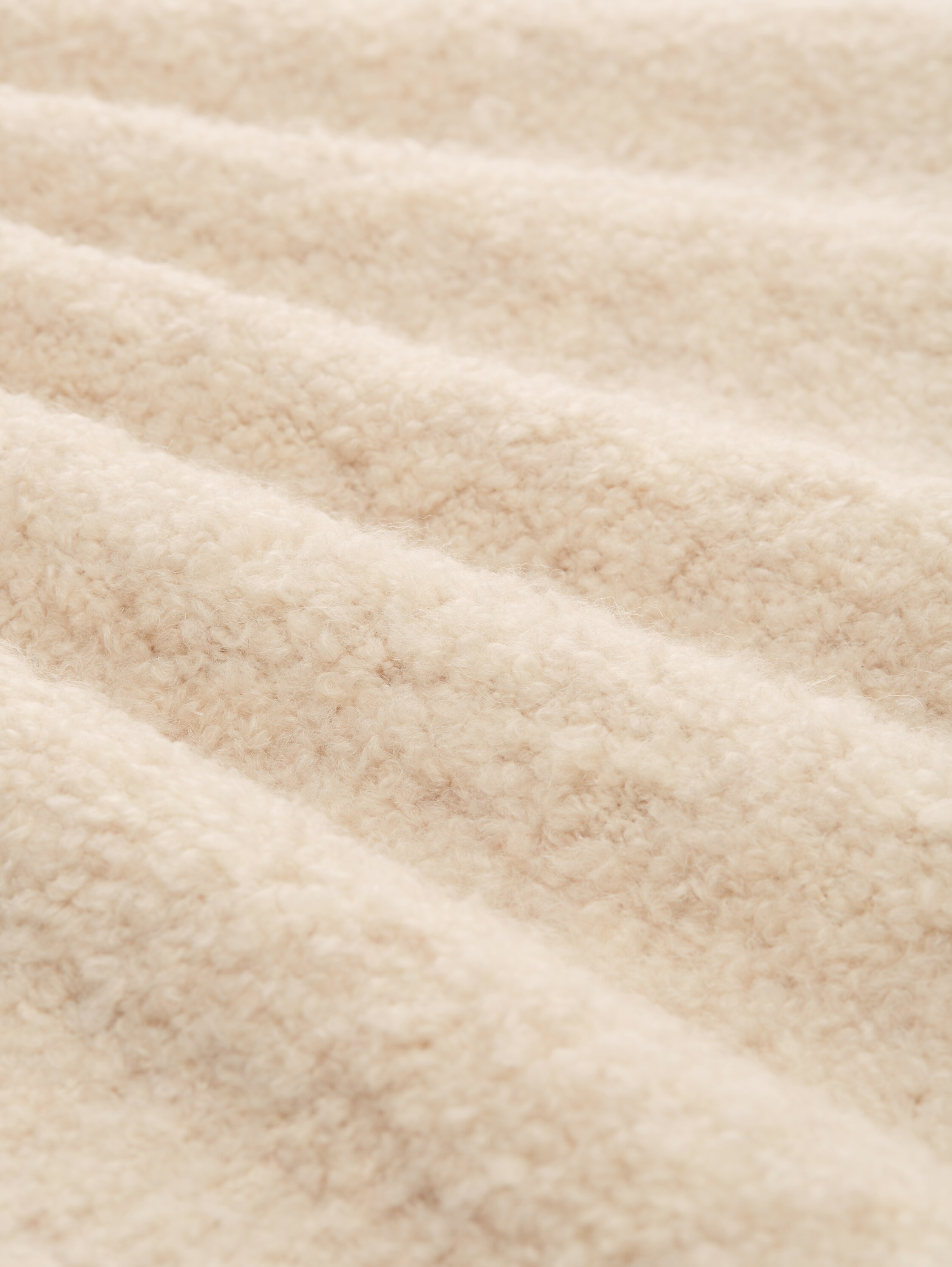 Loose Fit Strickpullover in Bouclé-Optik - doeskin_melange - 