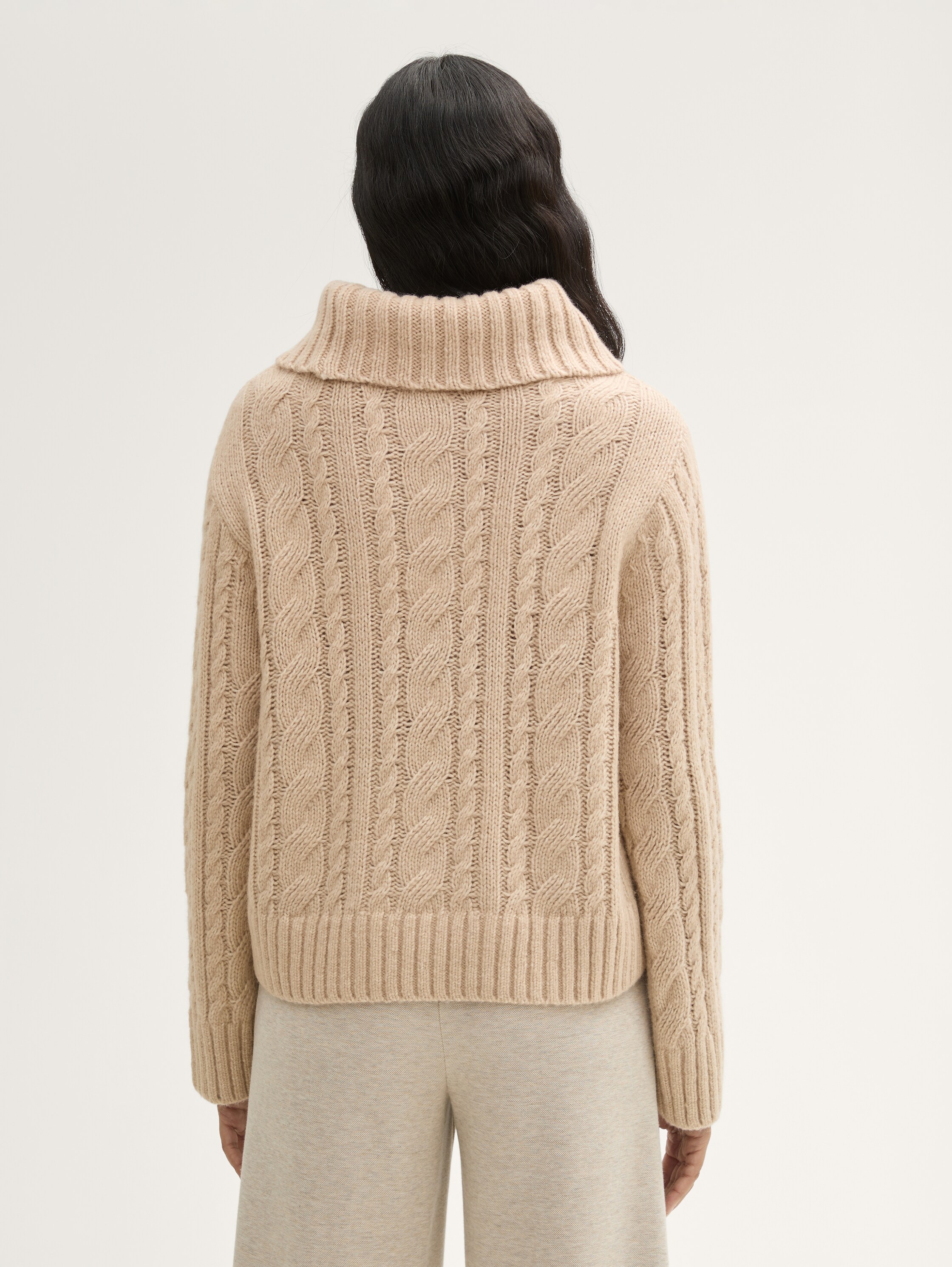 Lockerer Pullover mit recycelter Wolle - doeskin_melange - 