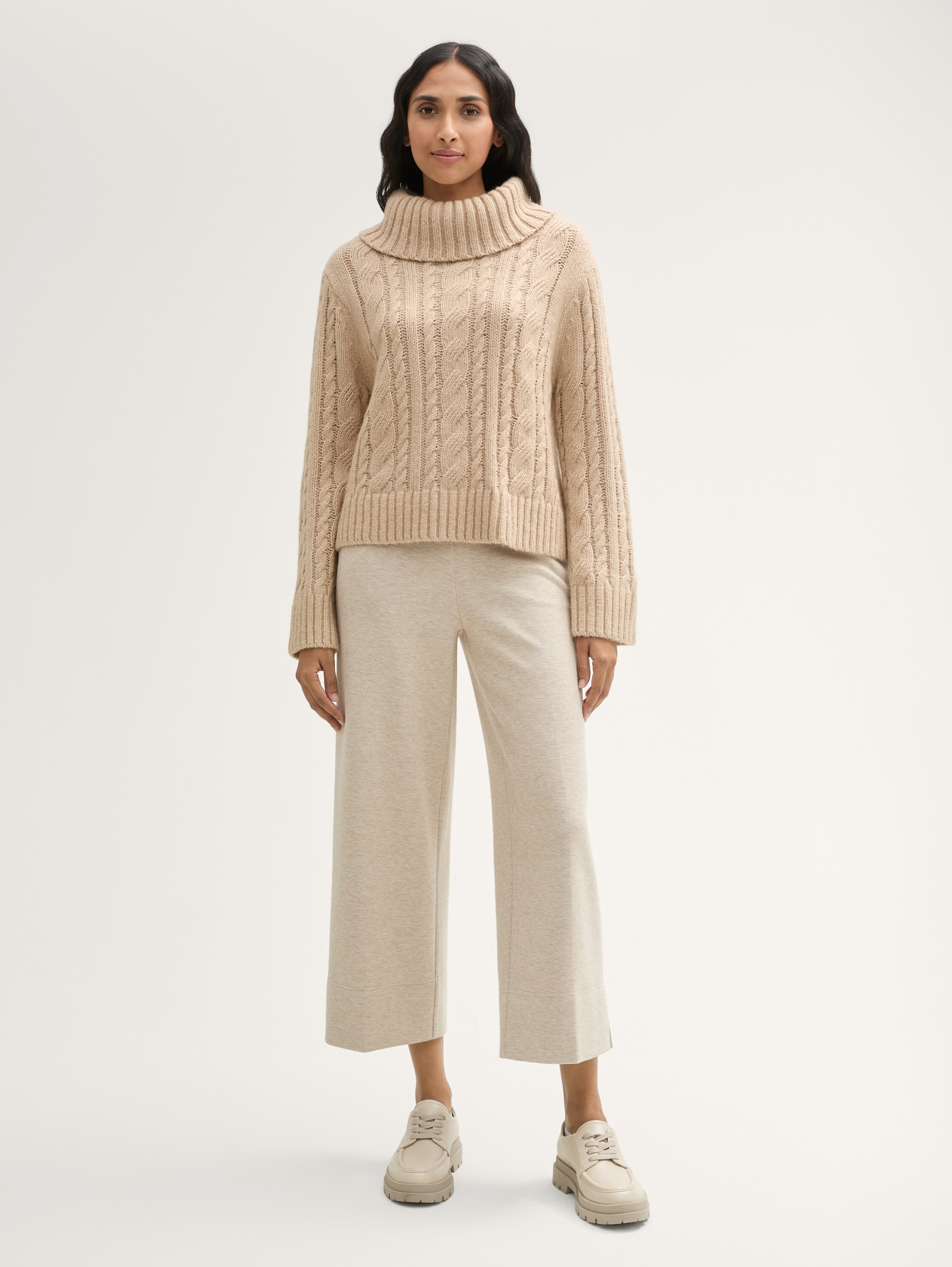 Lockerer Pullover mit recycelter Wolle - doeskin_melange - 