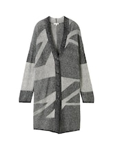 Ausgewählt, Longstyle Cardigan mit Muster von Tom Tailor, schwarz
