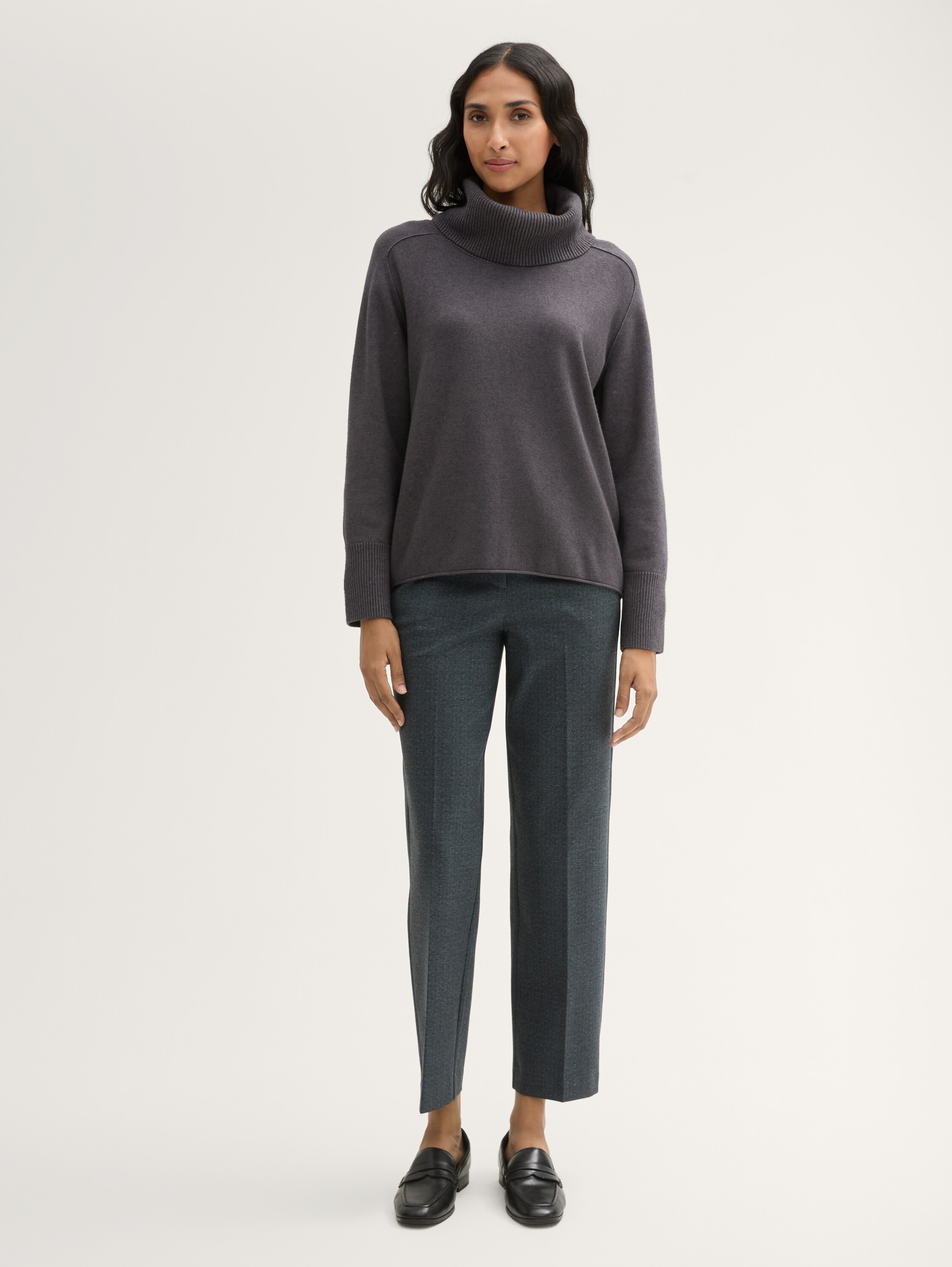 Rollkragenpullover mit LENZING™ ECOVERO™ - 1