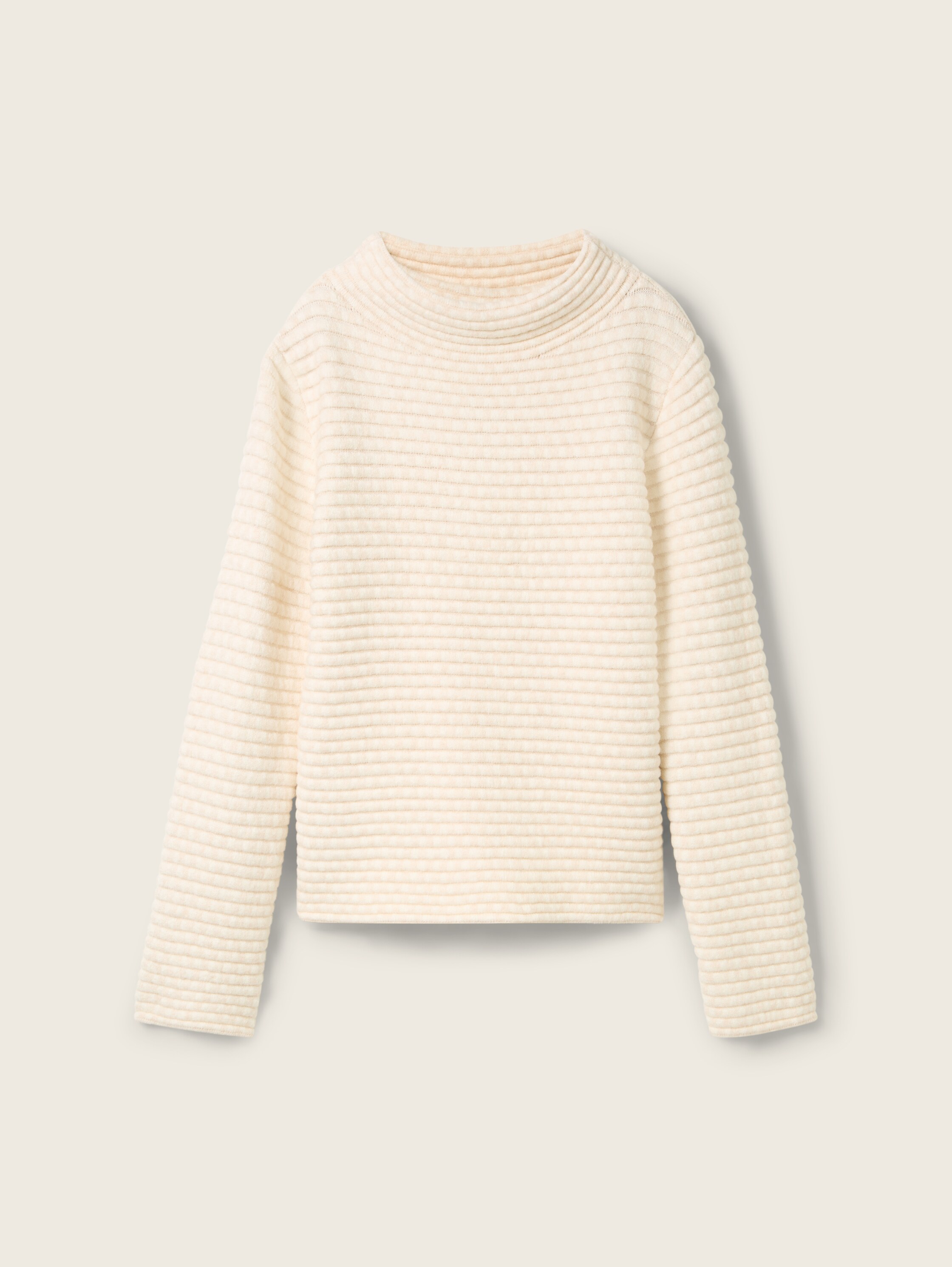 Strickpullover mit Stehkragen - white_doeskin_knit_structure - 