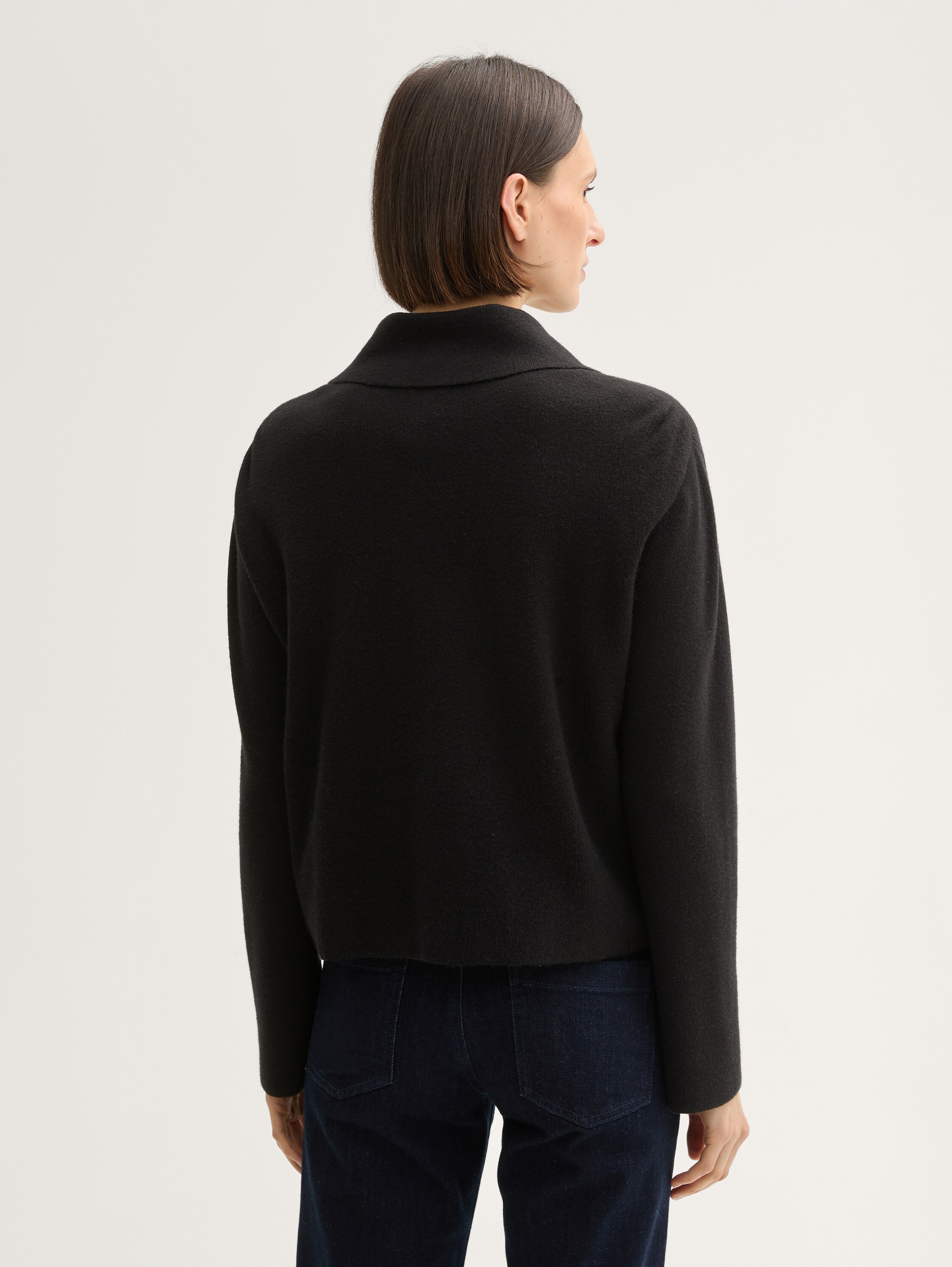 Strickjacke mit Reißverschluss - deep_black_1 - 