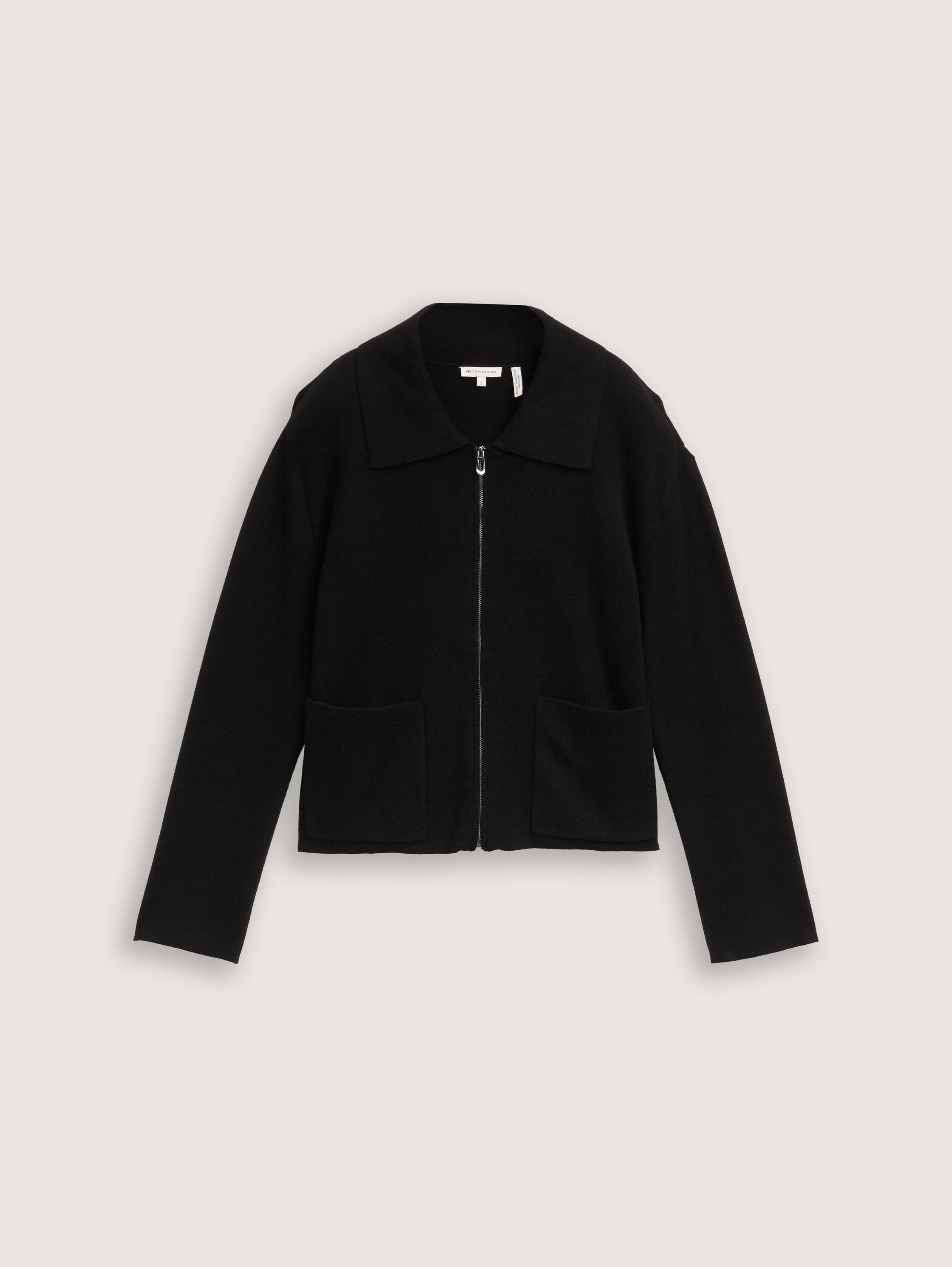 Strickjacke mit Reißverschluss - deep_black_1 - 