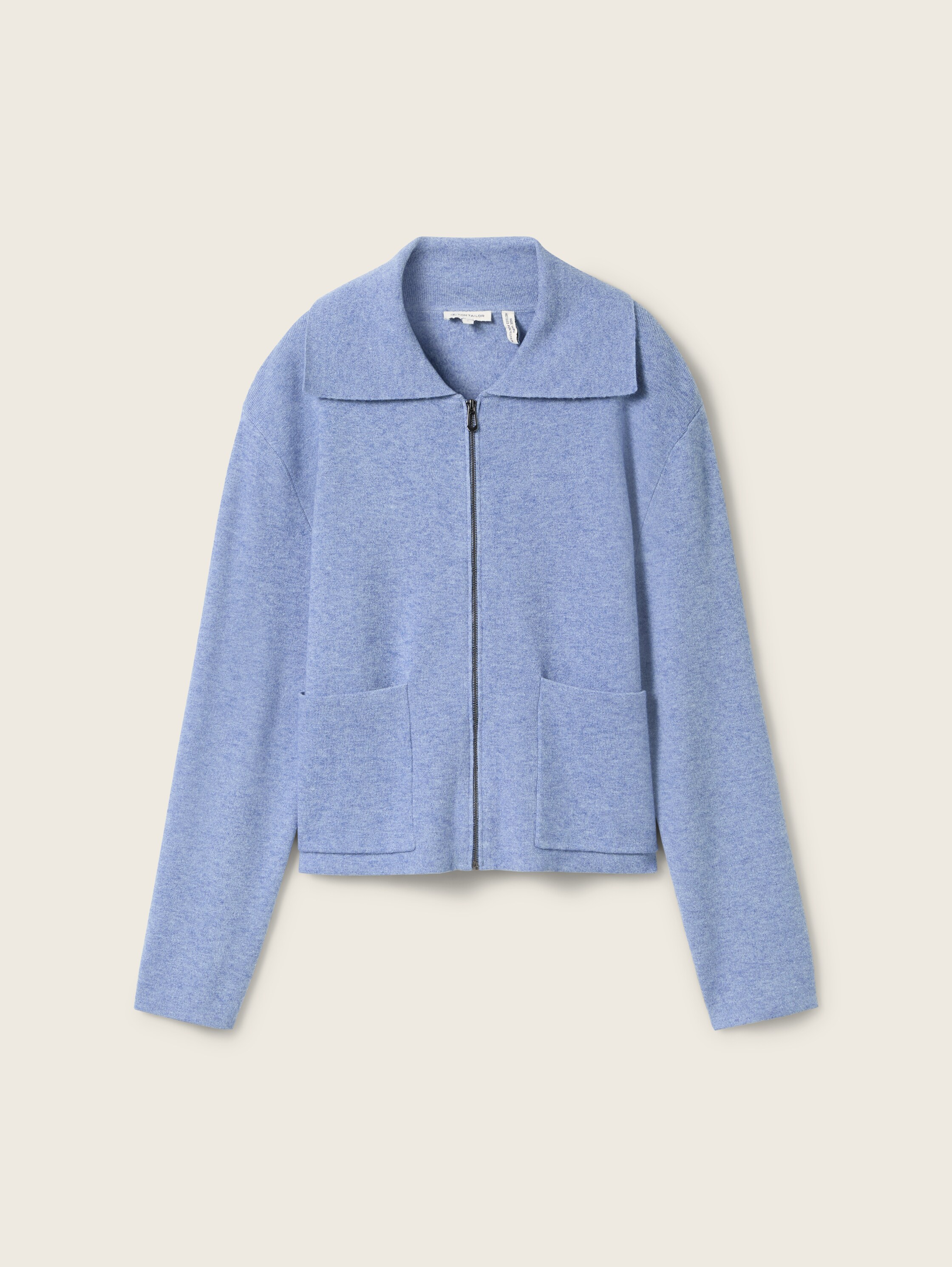 Strickjacke mit Reißverschluss - colony_blue_melange_1 - 