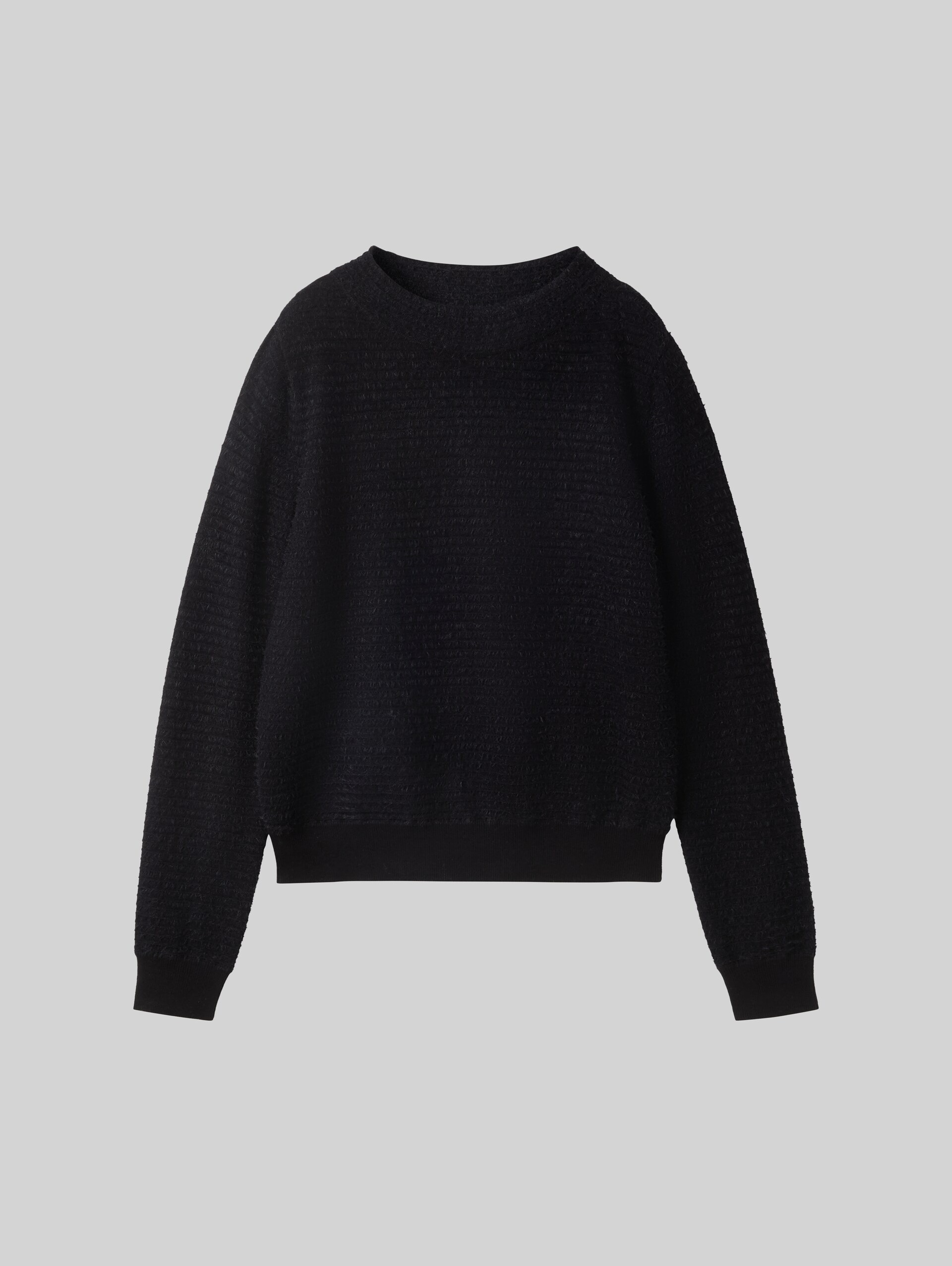 Strickpullover aus Federgarn - deep black