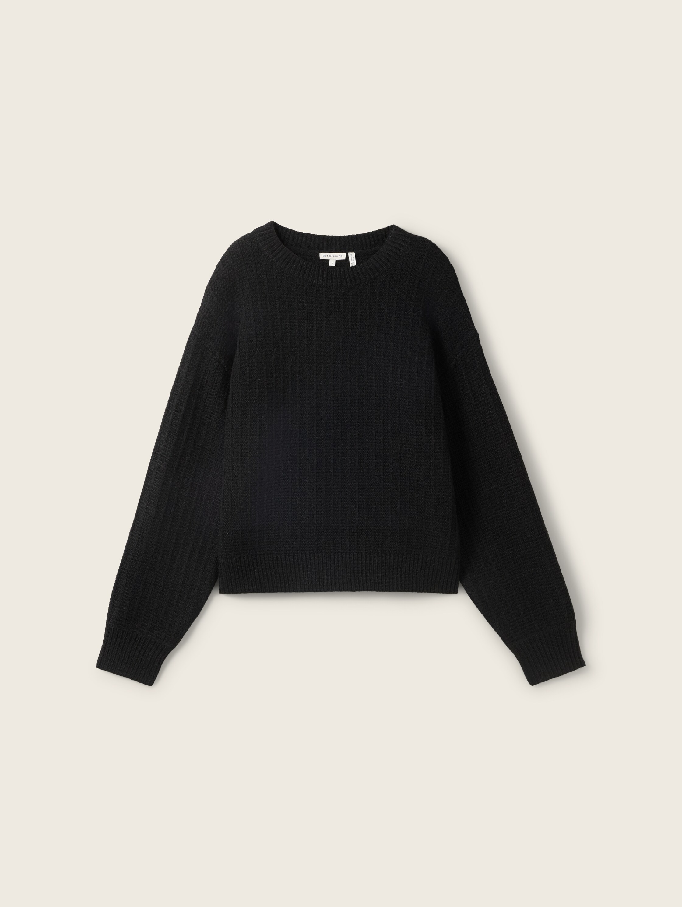 Strickpullover mit dezenten Pailletten - deep_black_1 - 